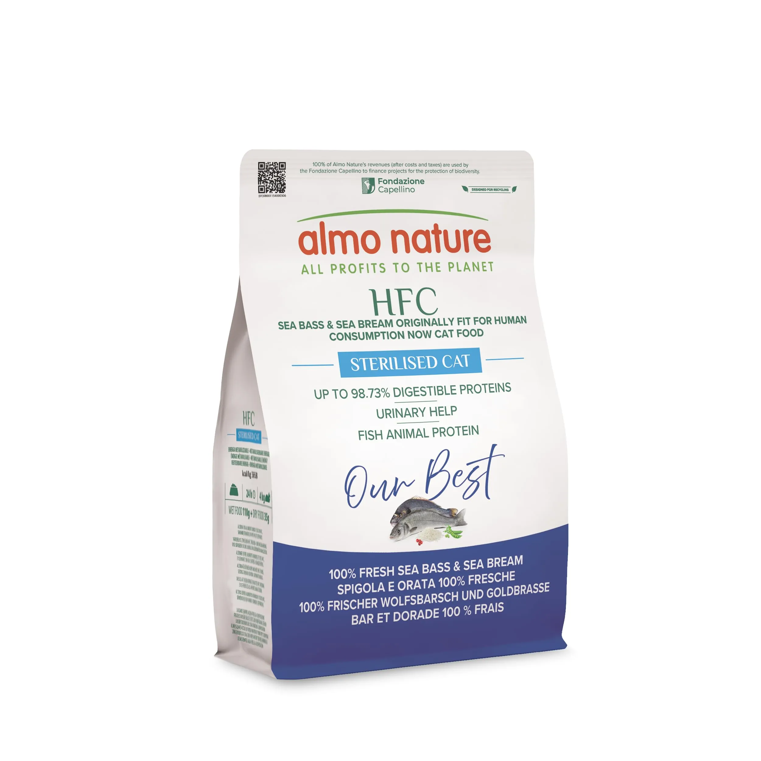 Almo Nature HFC Our Best Sterilised Cat Food, Spigola E Orata Freschi, 300g - immagine 1