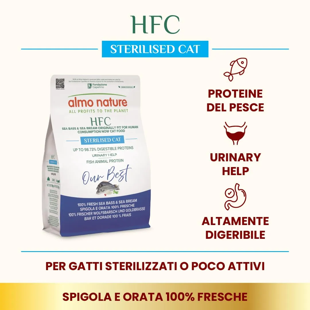Almo Nature HFC Our Best Sterilised Cat Food, Spigola E Orata Freschi, 300g - immagine 3