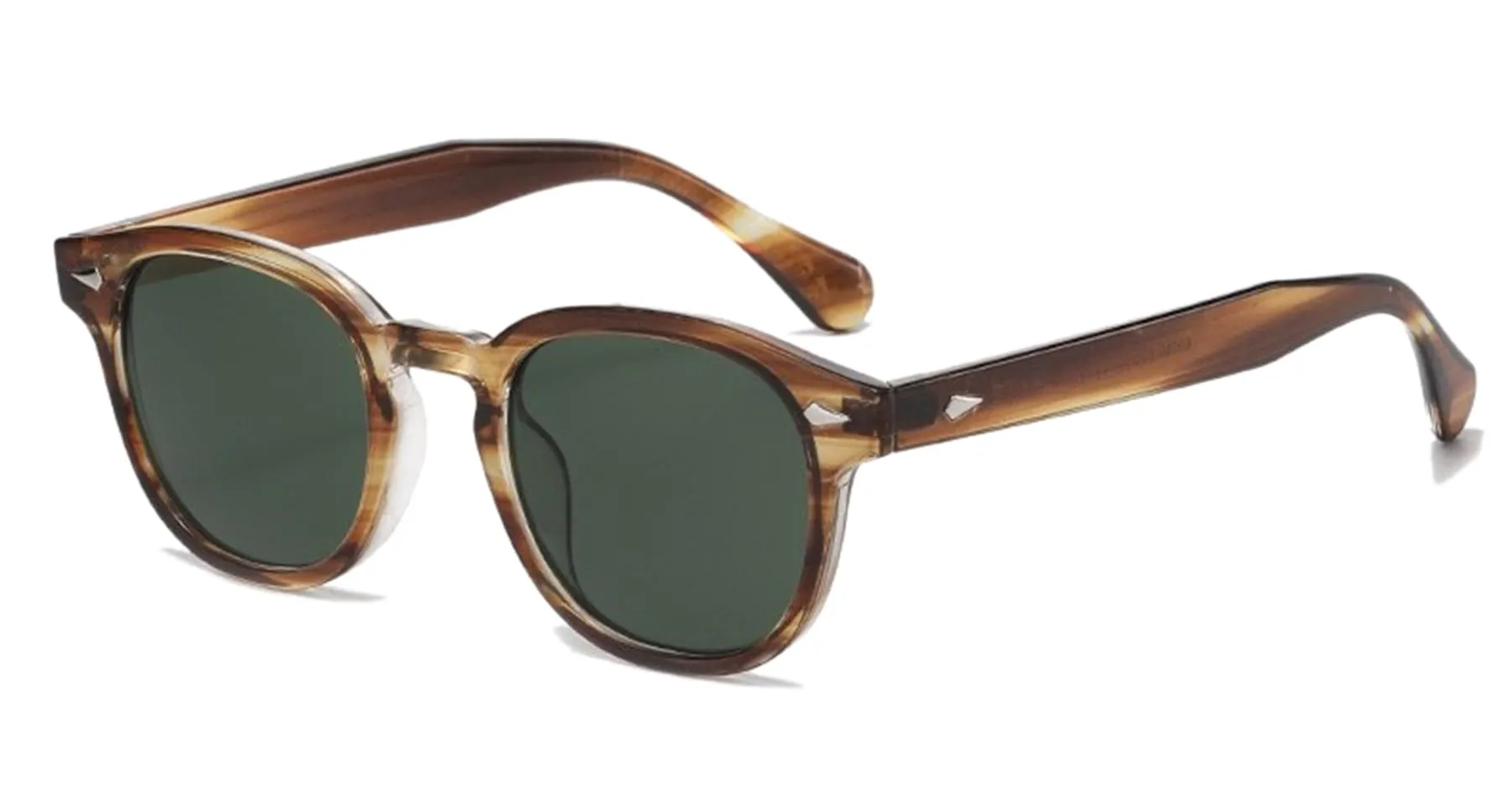 LHSDMOAT Occhiali da sole sportivi vintage anni '70 rotondi UV400 stile Depp per uomo e donna - immagine 1
