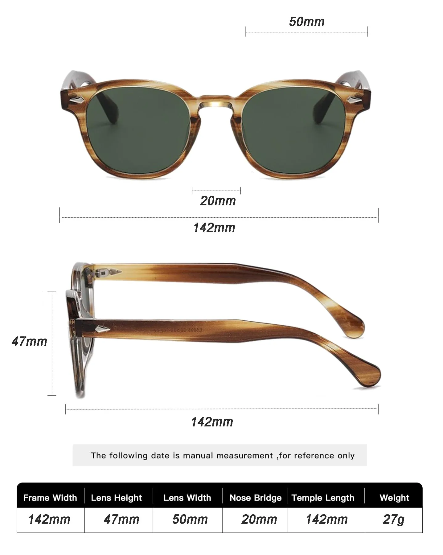 LHSDMOAT Occhiali da sole sportivi vintage anni '70 rotondi UV400 stile Depp per uomo e donna - immagine 6