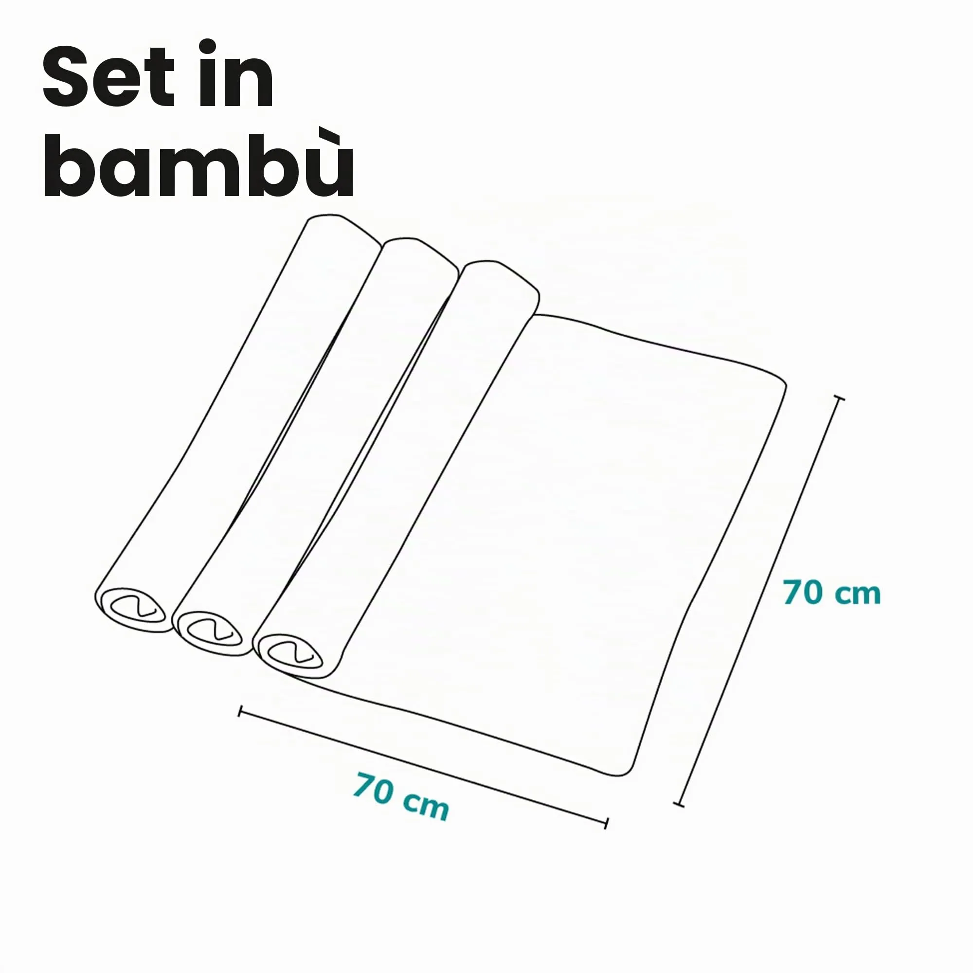 Lionelo Set 3 Mussole Neonato in Cotone di Bambù, 70 x 70 cm - immagine 7