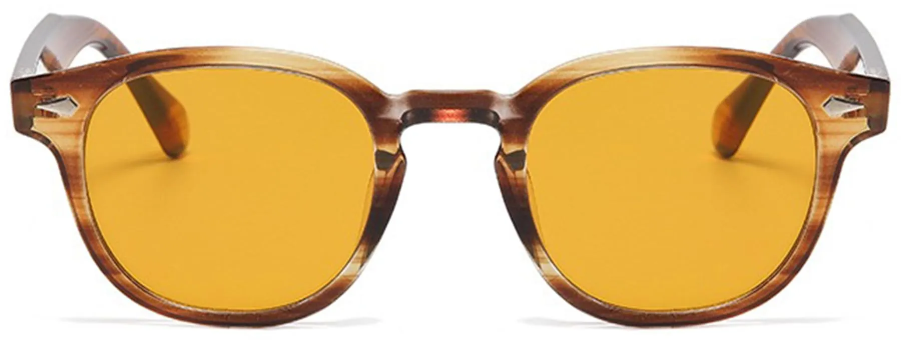 LHSDMOAT Occhiali da sole sportivi vintage anni '70 rotondi UV400 stile Depp TR5095K - immagine 3