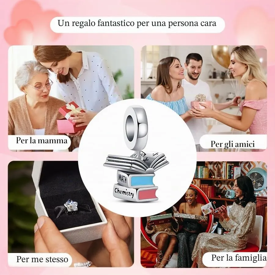 KEQ 2026 Cuore Per Laurea Diploma Charm in Argento Sterling 925 per Braccialetti e Collane Europei - immagine 6