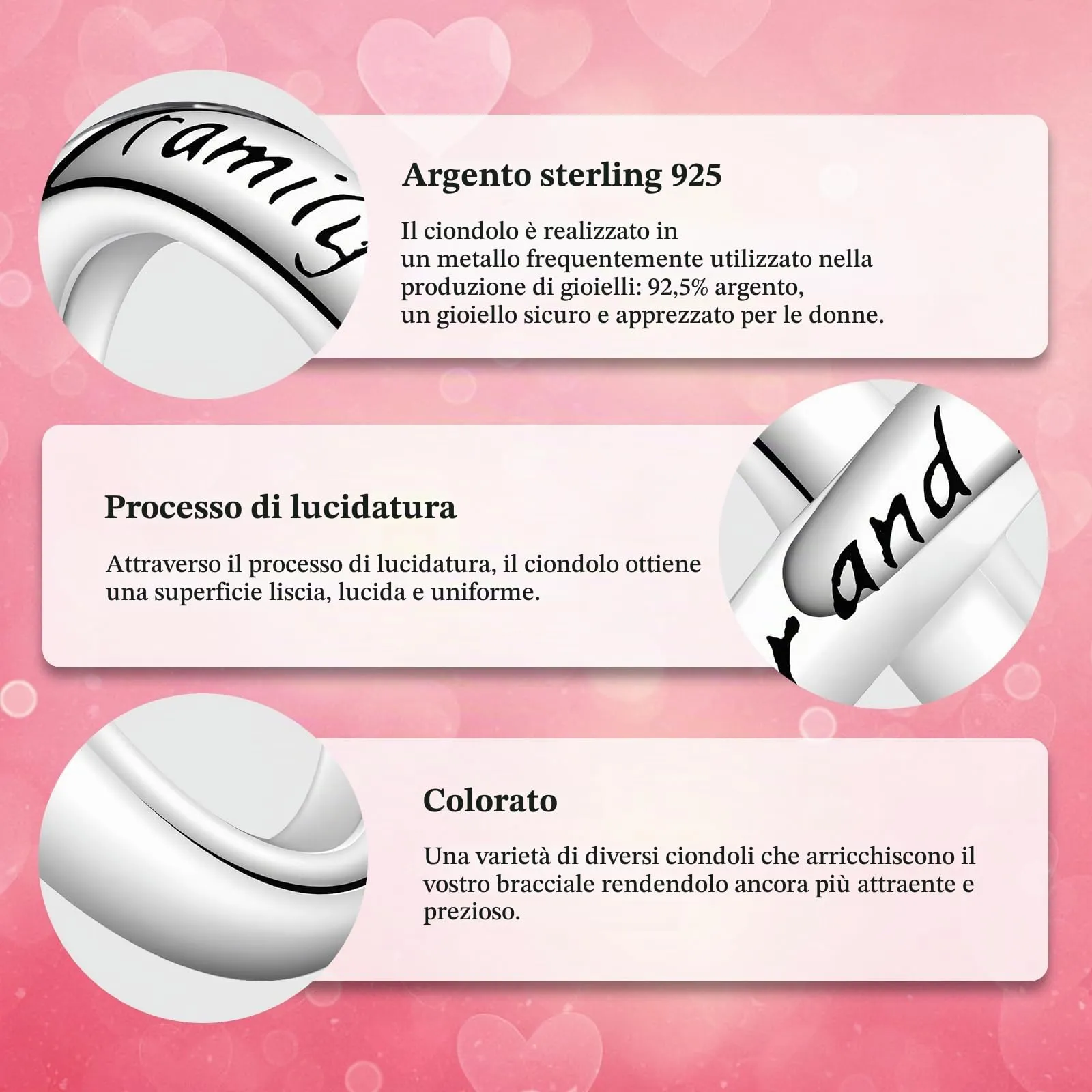 J.Fée Ciondoli Charm per Bracciali e Collane in Argento 925 da Donna - immagine 3