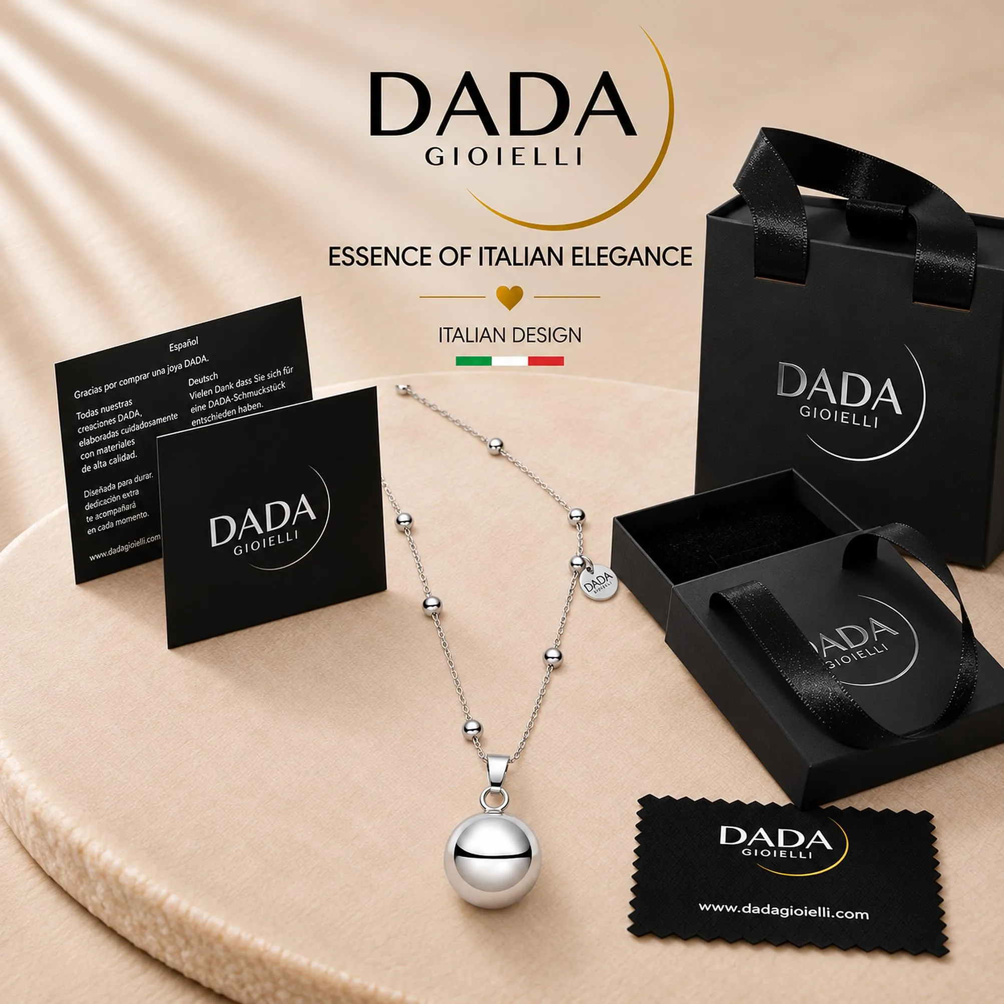 Dada Gioielli Collana Richiamo Angeli Gravidanza Sonoro, Sfera Rodiata - immagine 6