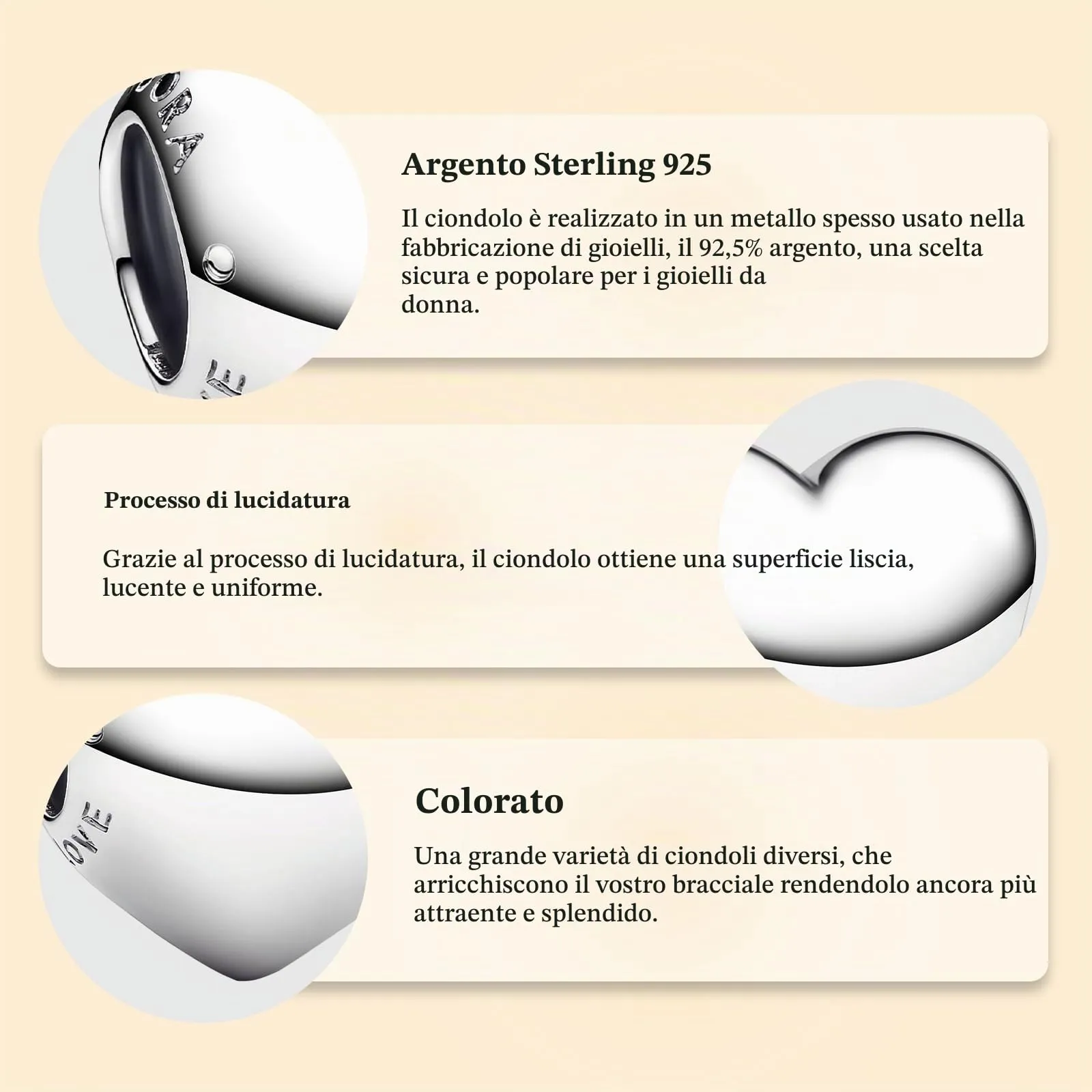 J.Fée Ciondoli Charm per Bracciali e Collane in Argento 925 da Donna - immagine 6