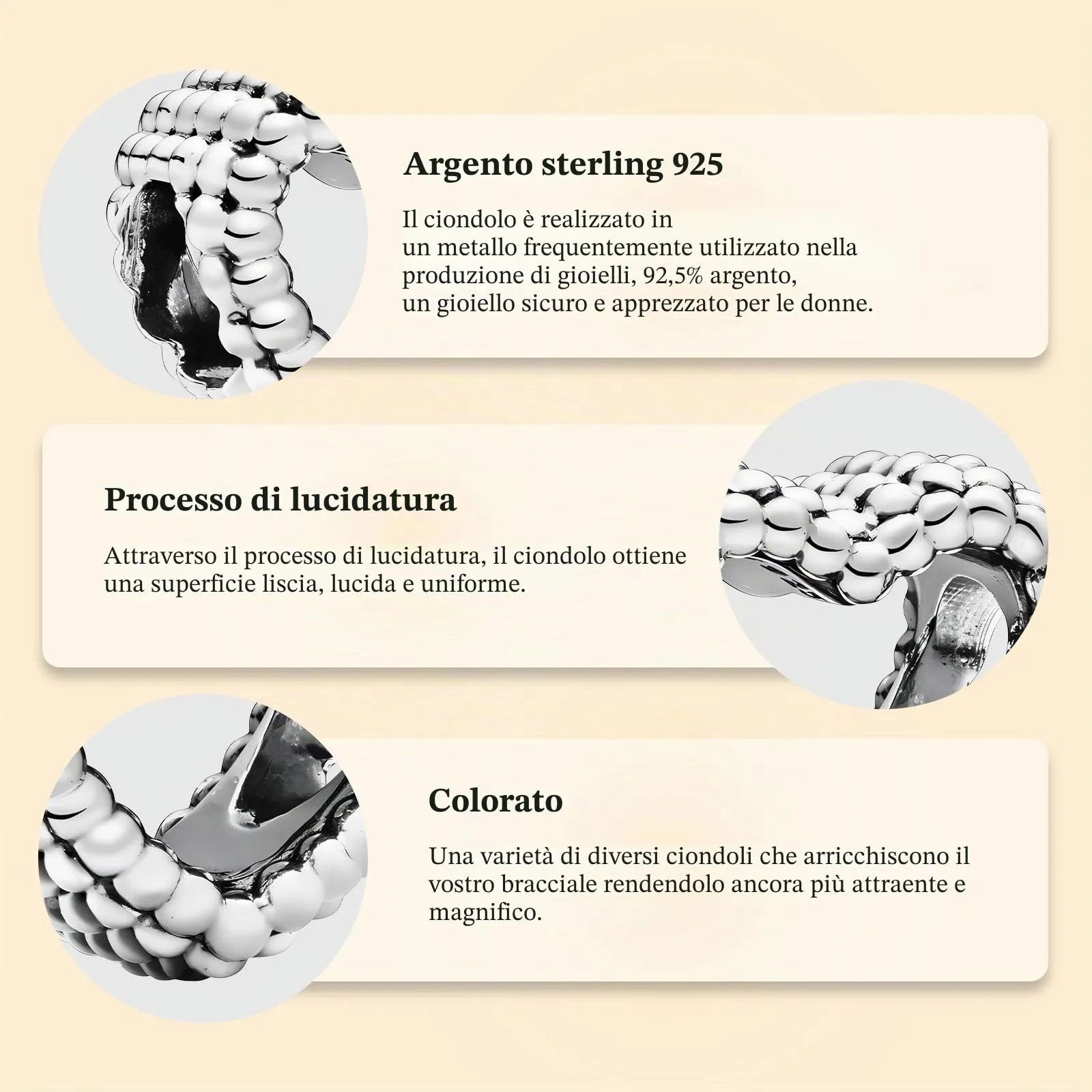 J.Fée Ciondoli Charm per Bracciali e Collane in Argento 925 per Donna - immagine 6