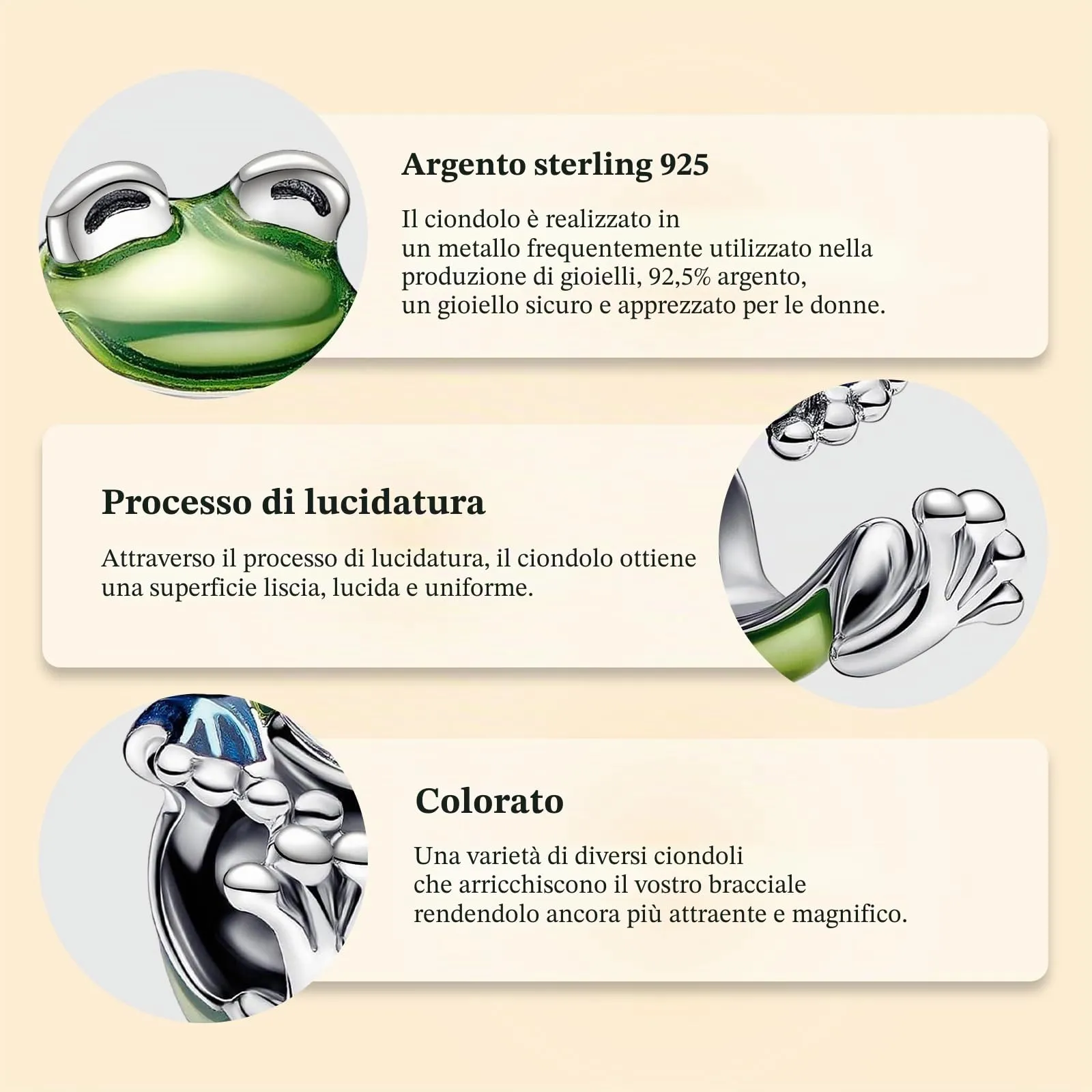 J.Fée Ciondoli Charm per Bracciali e Collane in Argento 925 da Donna - immagine 6