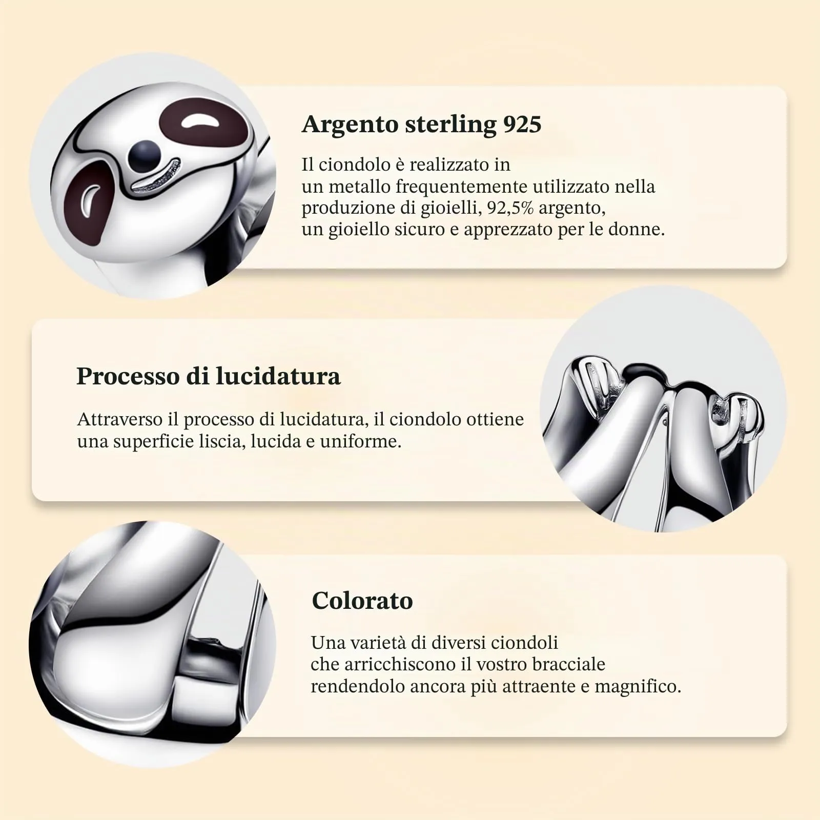 J.Fée Ciondoli Charm per Bracciali e Collane in Argento 925 per Donna - immagine 6