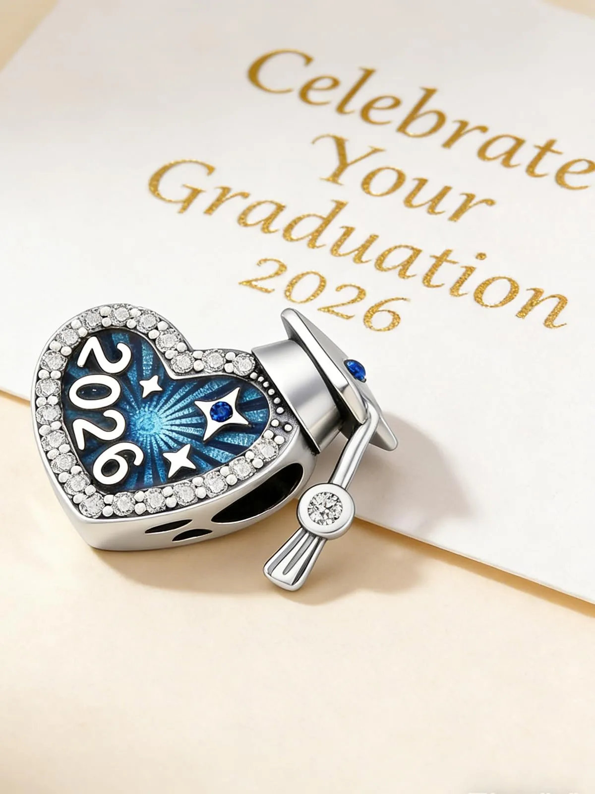 KEQ 2026 Cuore Per Laurea Diploma Charm in Argento Sterling 925 per Braccialetti e Collane Europei - immagine 5