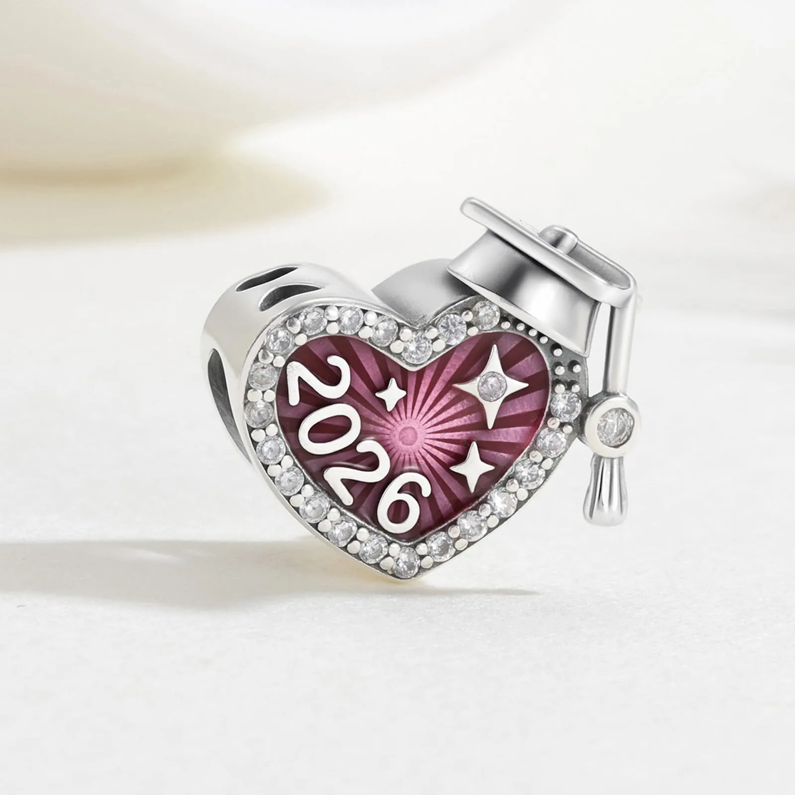 KEQ 2026 Cuore Per Laurea Diploma Charm in Argento Sterling 925 per Braccialetti e Collane Europei - immagine 5