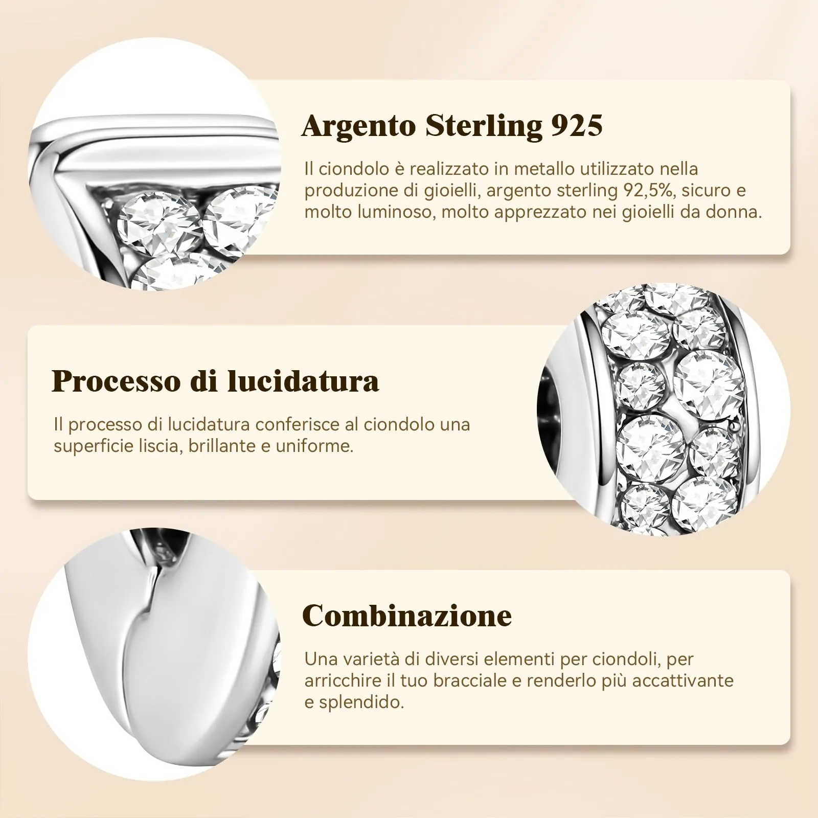J.Fée Charms per Bracciali e Ciondoli per Collane in Argento 925 da Donna - immagine 6