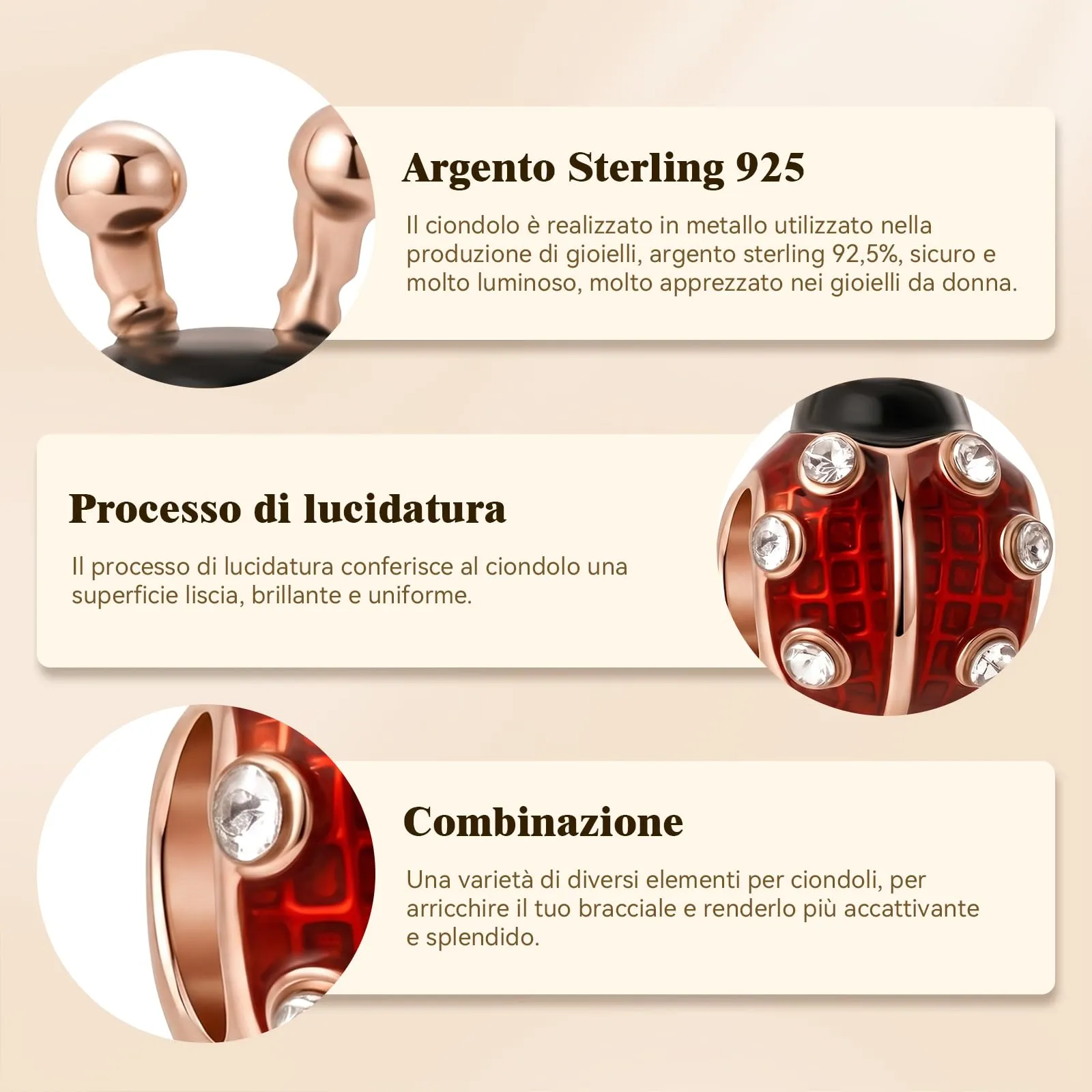 J.Fée Ciondoli Charm per Bracciali e Collane in Argento 925 da Donna - immagine 6