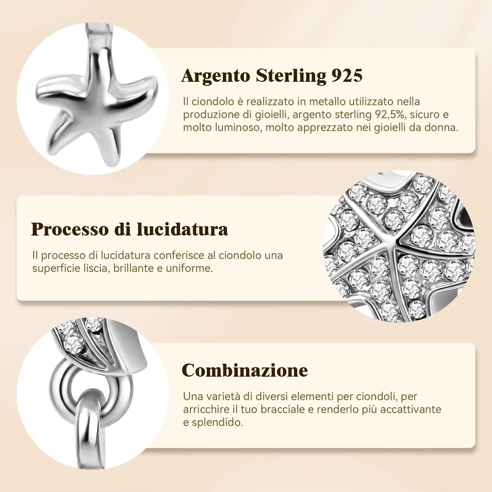 J.Fée Ciondoli Charm per Bracciali e Collane in Argento 925 da Donna - immagine 6