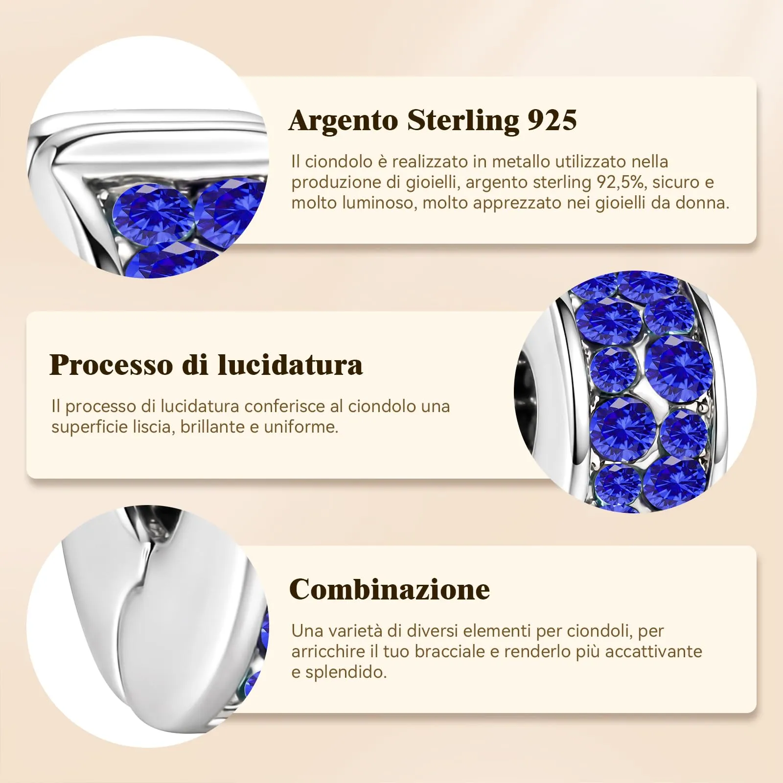 J.Fée Ciondoli Charm per Bracciali e Collane in Argento 925 da Donna - immagine 6
