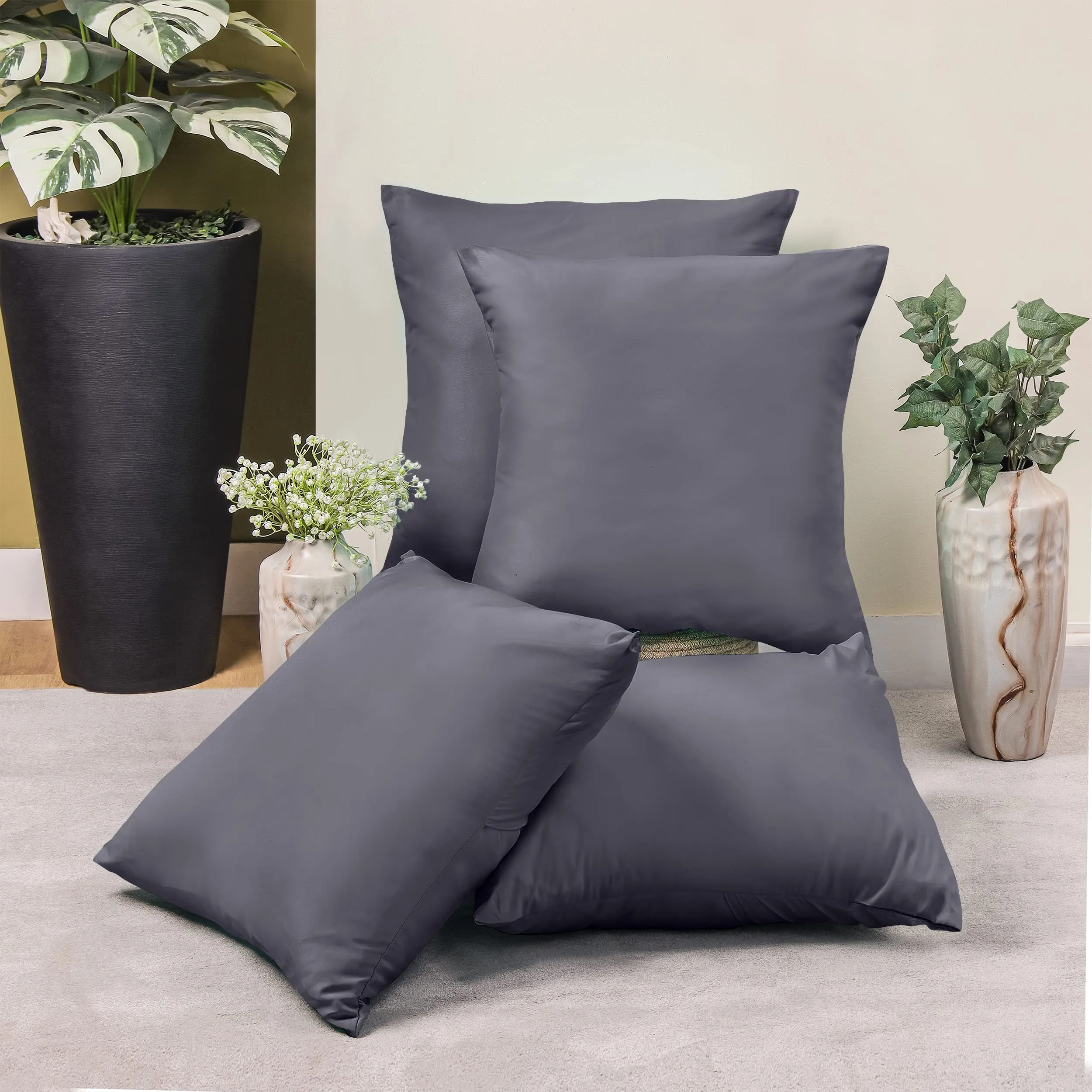 Utopia Bedding Set di 4 Copricuscino, 40 x 40 cm, Grigio - immagine 8