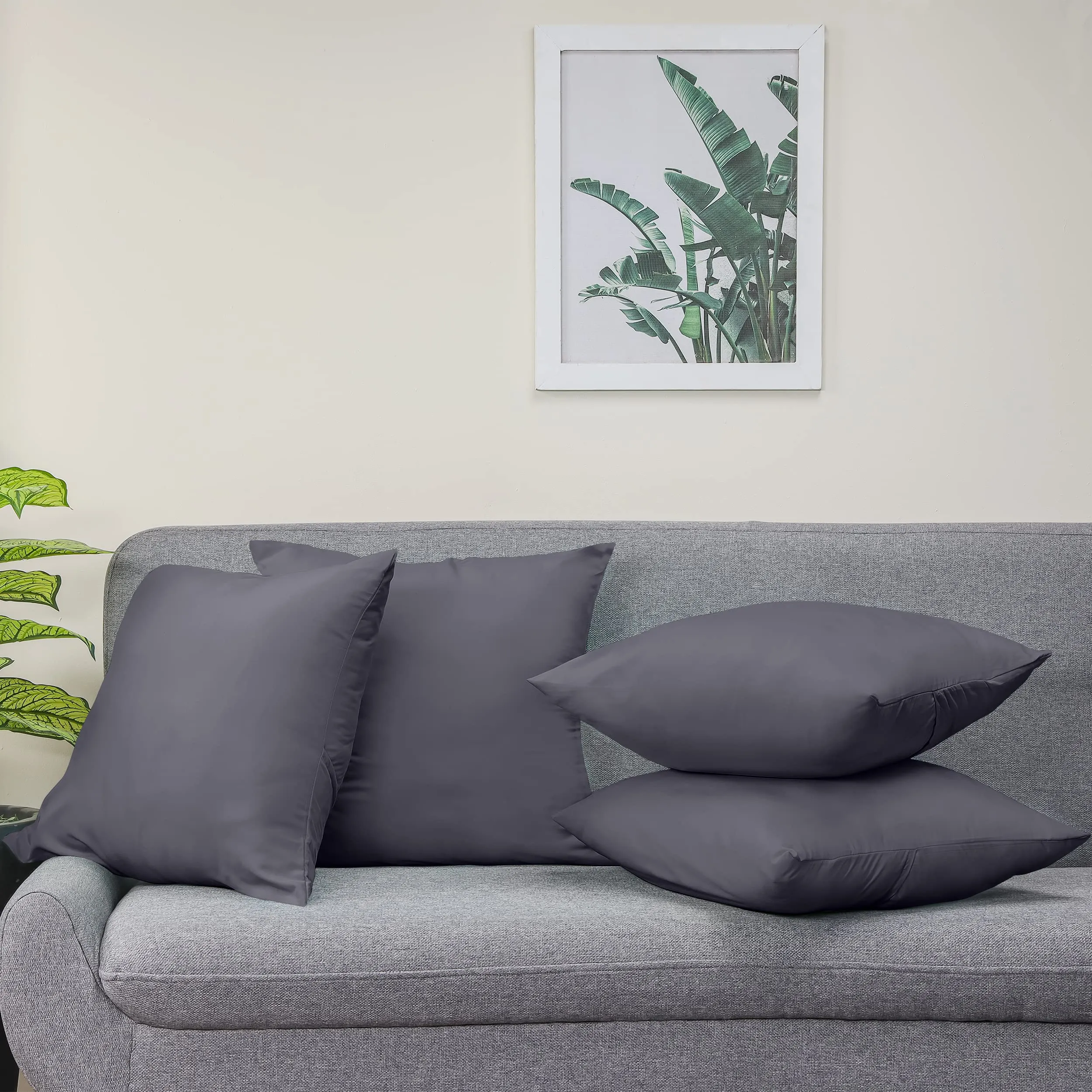 Utopia Bedding Set di 4 Copricuscino, 40 x 40 cm, Grigio - immagine 9