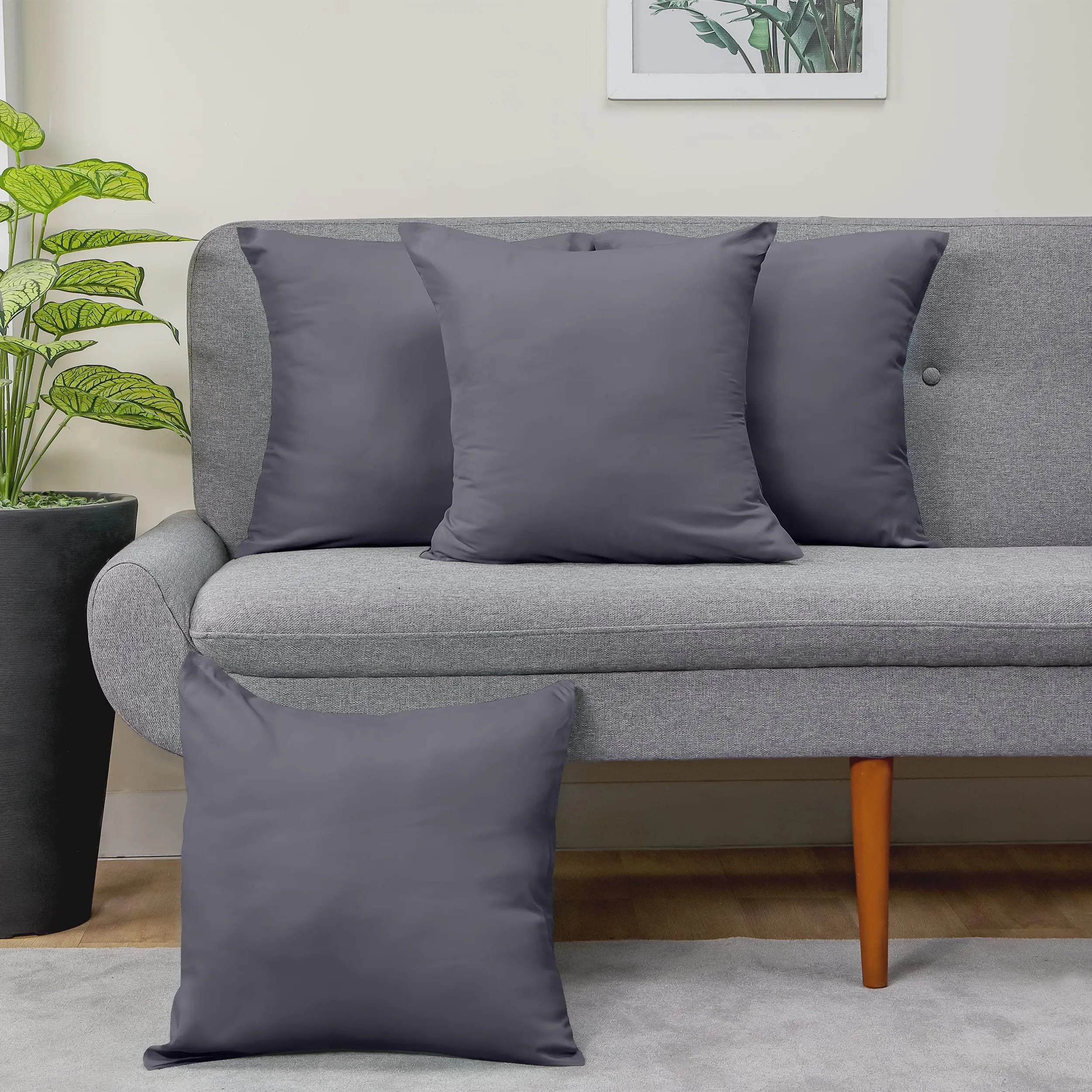 Utopia Bedding Set di 4 Copricuscino, 40 x 40 cm, Grigio - immagine 10