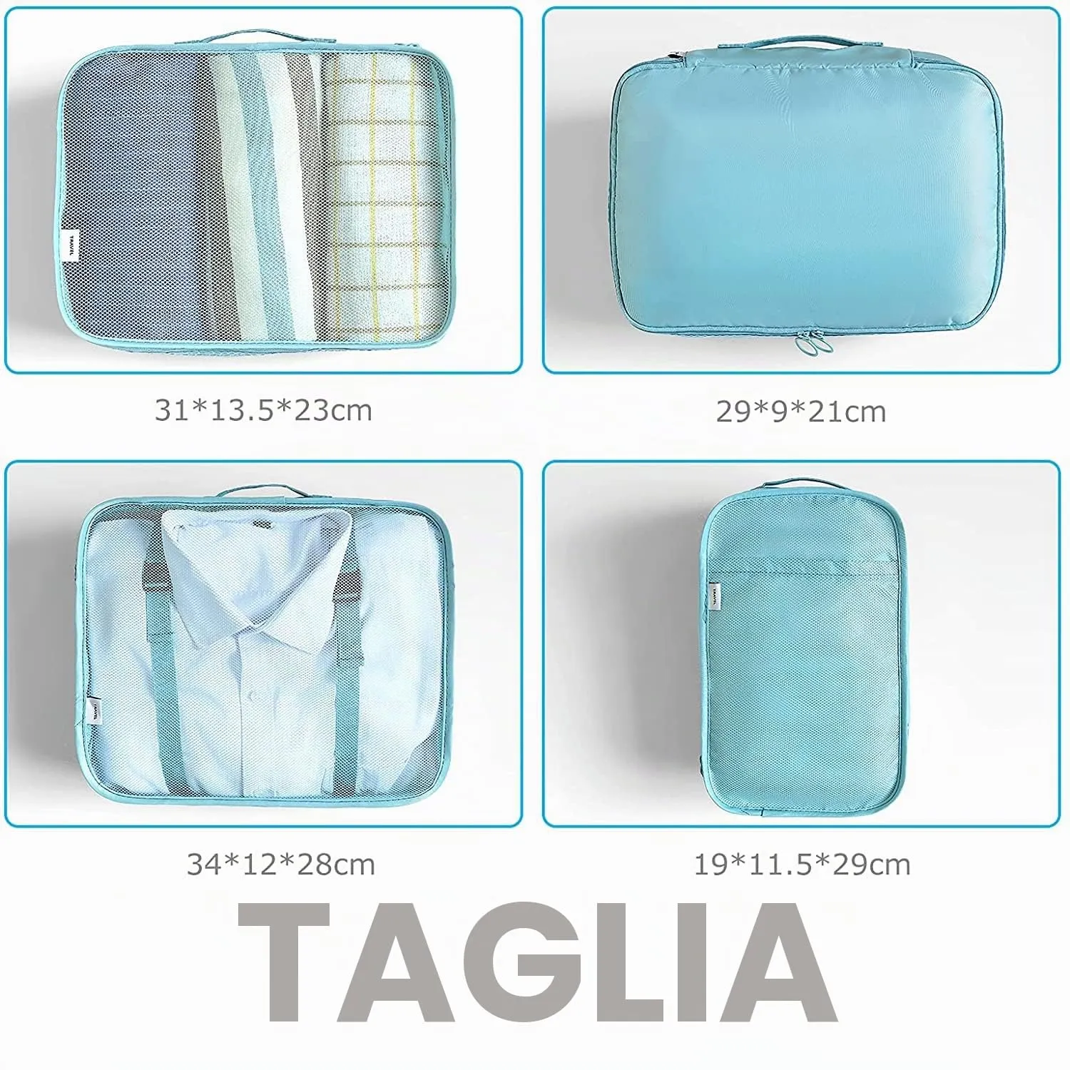 BillyBath Set Organizer da Viaggio 8 Pezzi, Blu-Verde 013 - immagine 6