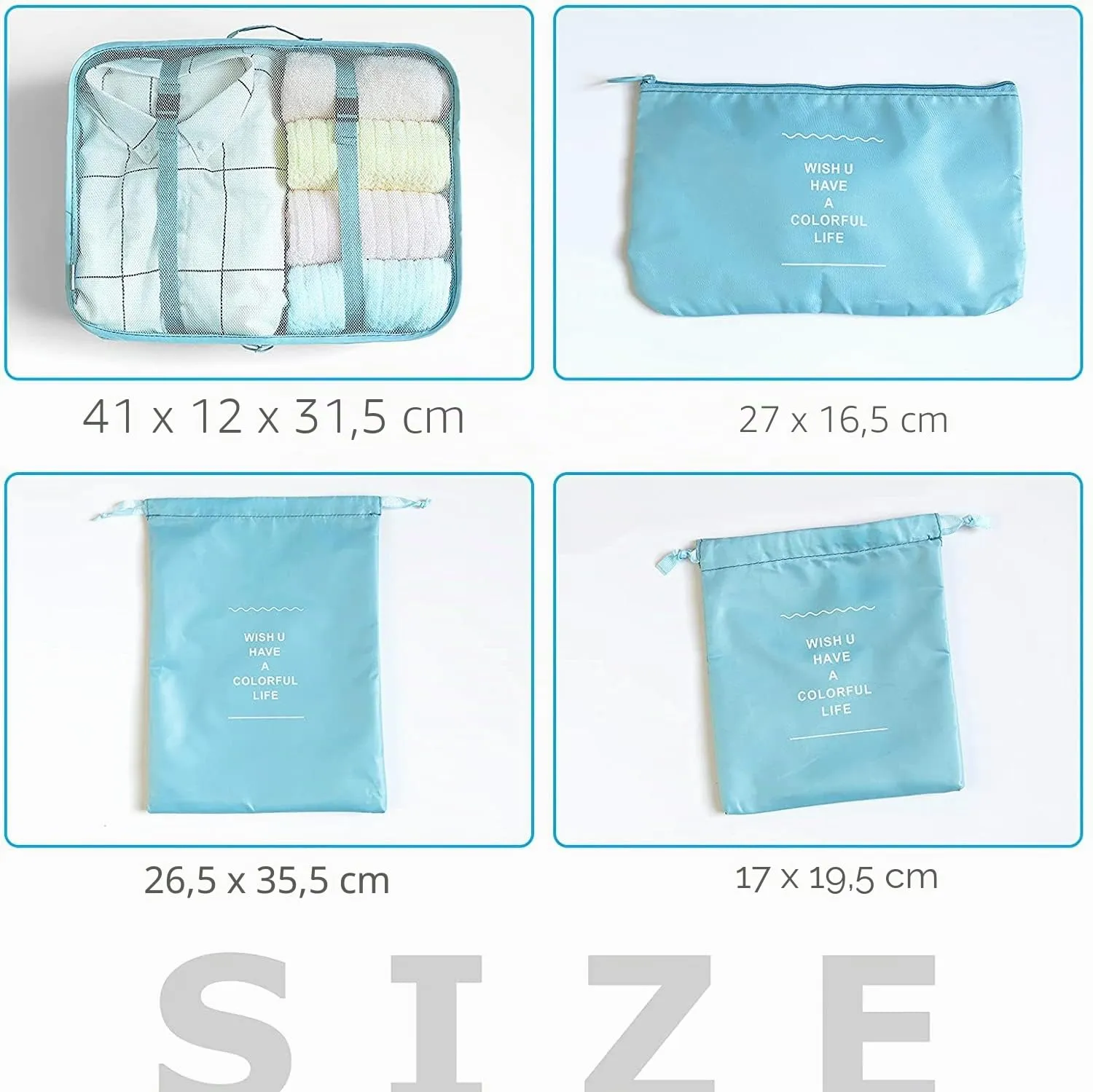 BillyBath Set Organizer da Viaggio 8 Pezzi, Blu-Verde 013 - immagine 7