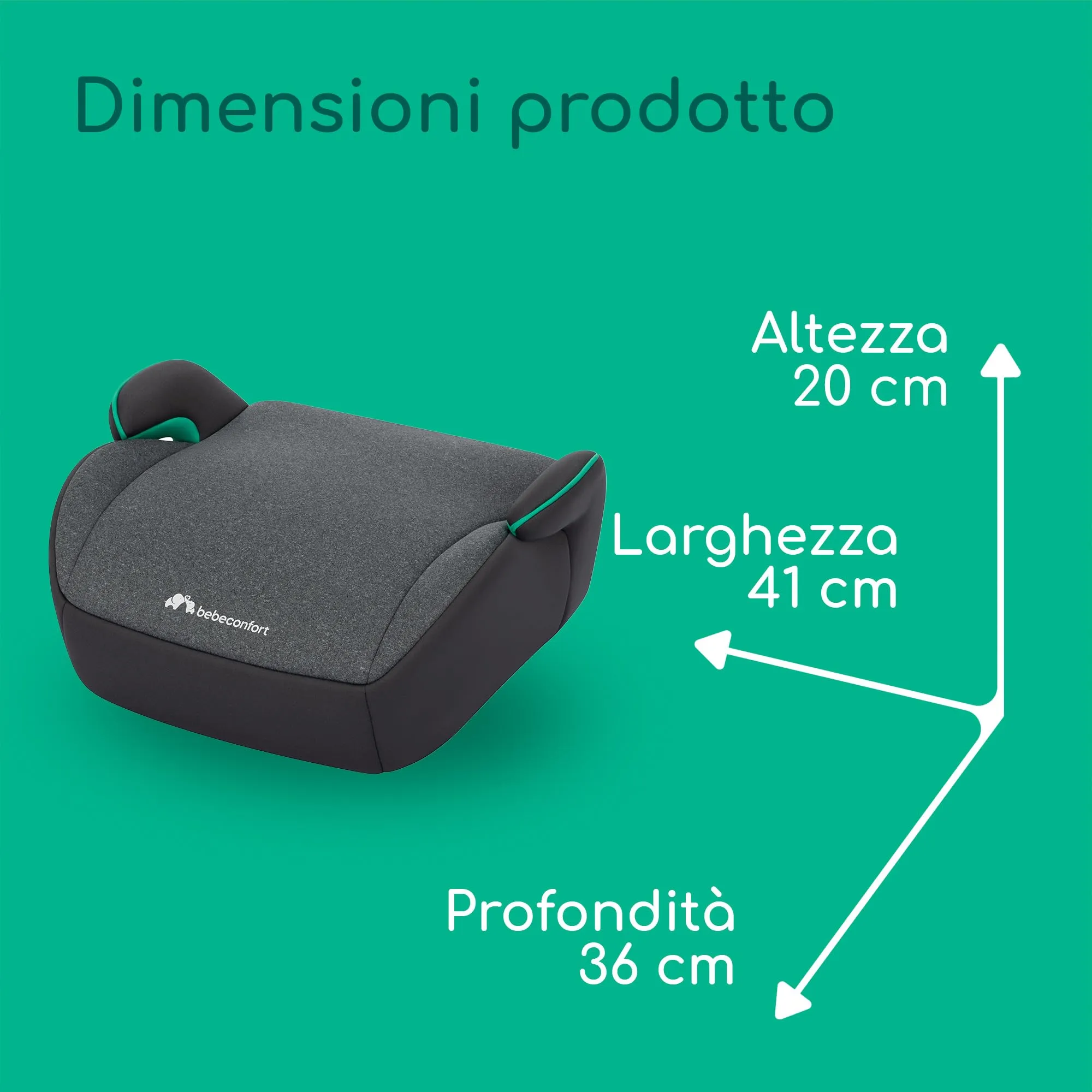 Bebeconfort Manga i-Safe Rialzo Auto, 128-150 cm, Tinted Graphite - immagine 8