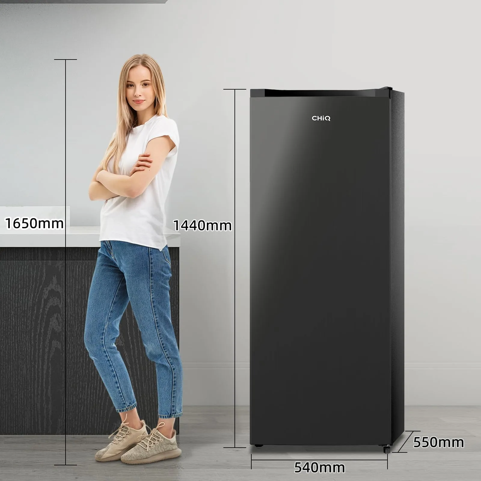 CHiQ CSD208D4E Freezer Verticale 177L Low Frost Acciaio Nero - immagine 2
