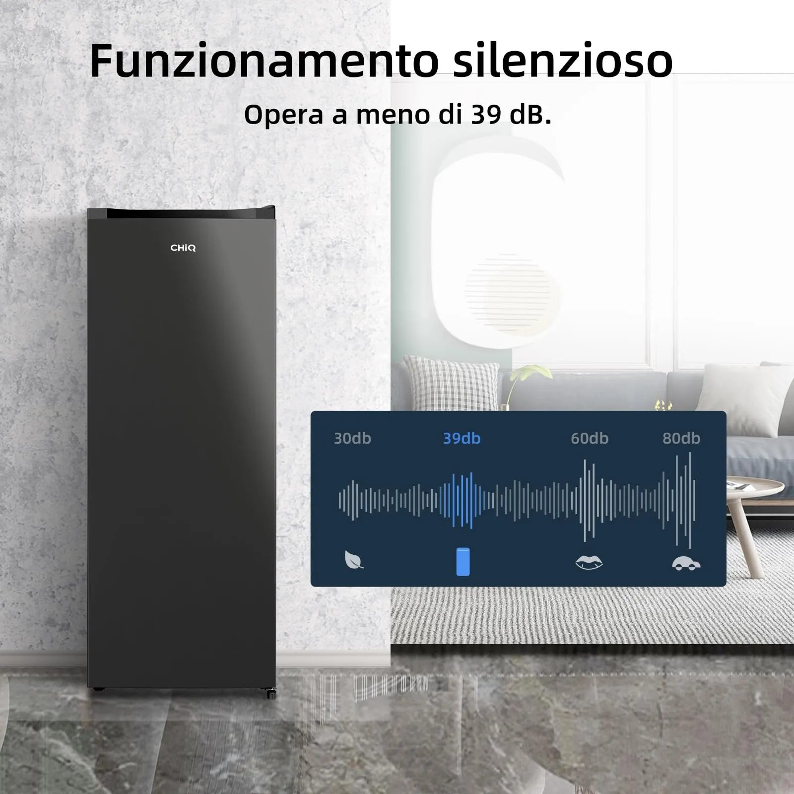 CHiQ CSD208D4E Freezer Verticale 177L Low Frost Acciaio Nero - immagine 8