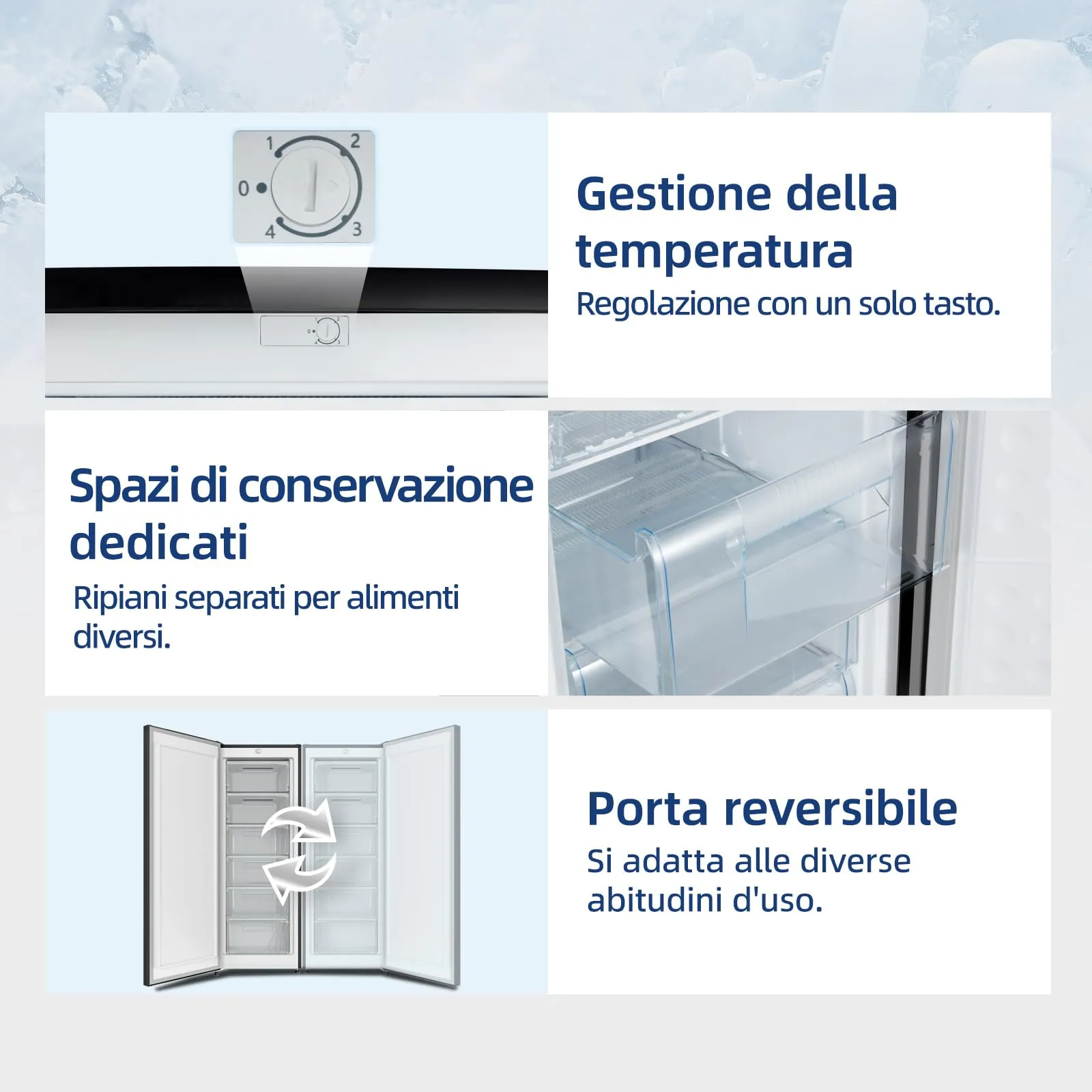 CHiQ CSD208D4E Freezer Verticale 177L Low Frost Acciaio Nero - immagine 10