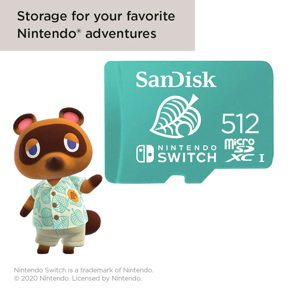 SanDisk 512GB microSDXC Memory Card for Nintendo Switch, UHS-I Class 10 U3, up to 100 MB/s - immagine 6