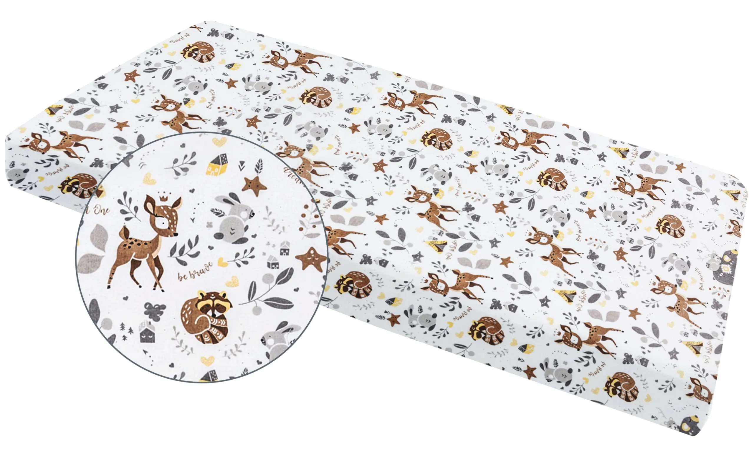 Medi Partners Lenzuola Lettino Neonato 60x120 in Cotone con Angoli (Cervo) - immagine 4
