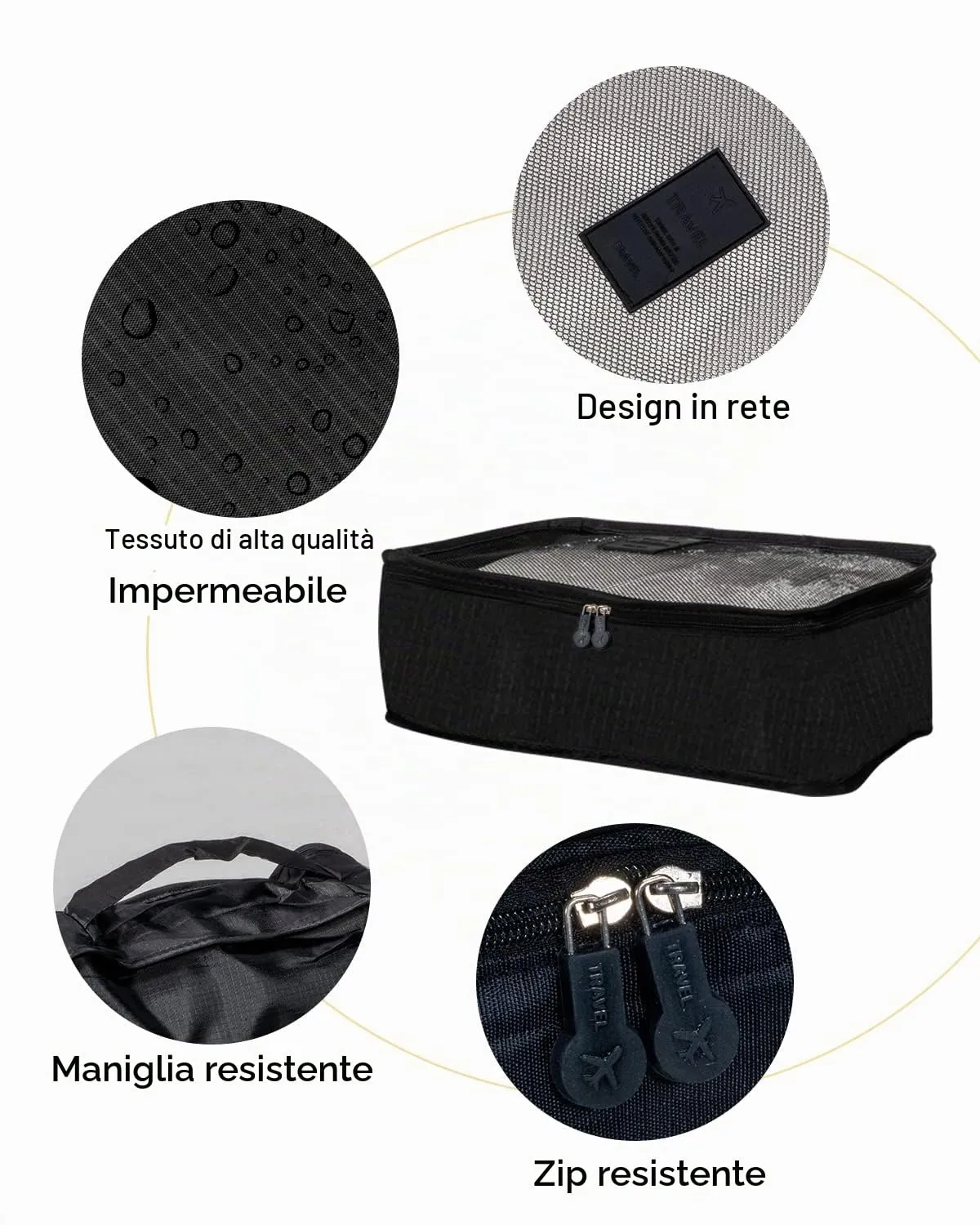 BillyBath Set Organizer per Valigie 8 in 1, Grigio - immagine 4