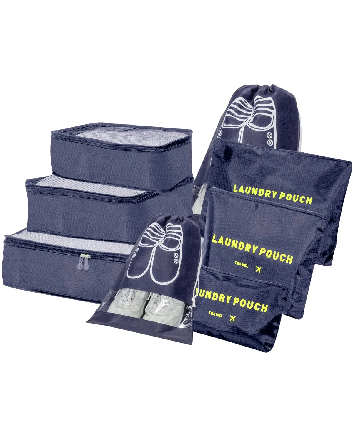 BillyBath Set Organizer per Valigie 8 in 1, Blu Scuro - immagine 1