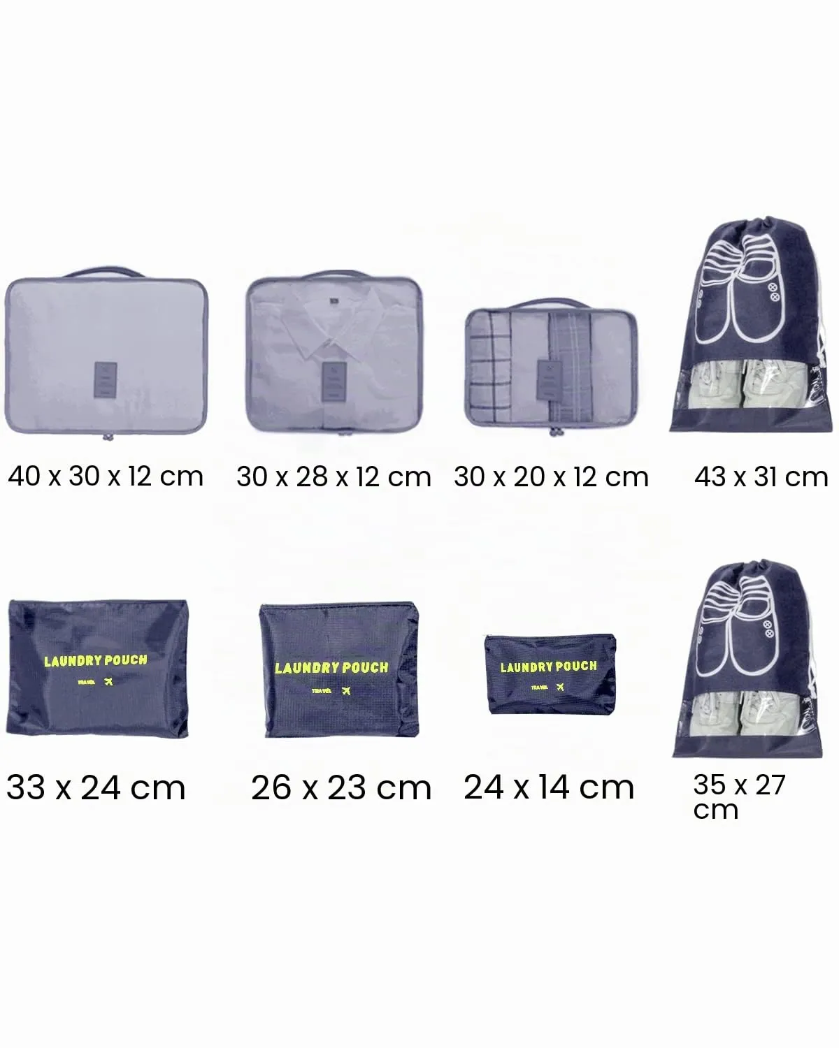 BillyBath Set Organizer per Valigie 8 in 1, Blu Scuro - immagine 3