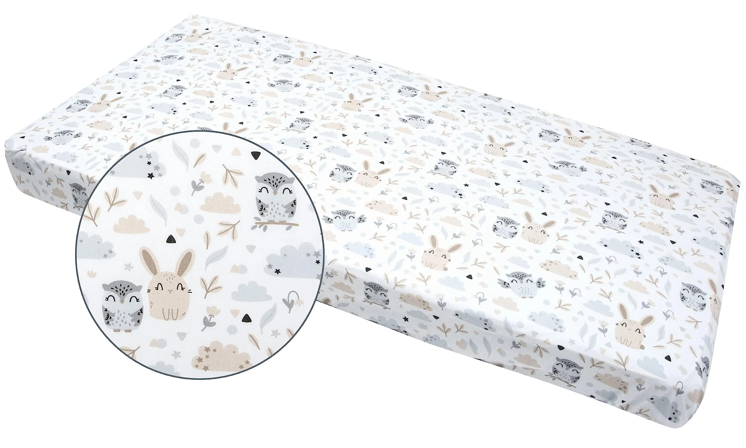 Medi Partners Lenzuola Lettino Neonato 60x120 100% Cotone con Angoli (Radura Con Animali) - immagine 4