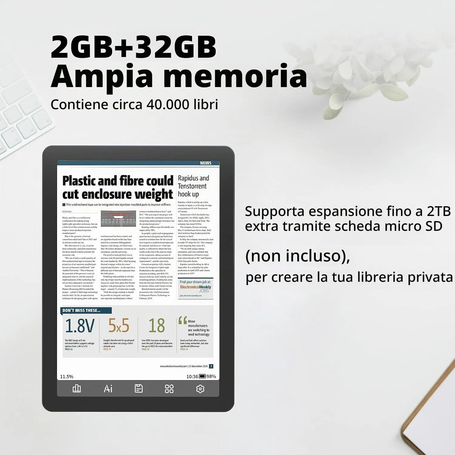 Bigme B6 E-Reader 15,2 cm Color E-Ink 2 GB RAM 32 GB Storage - immagine 5