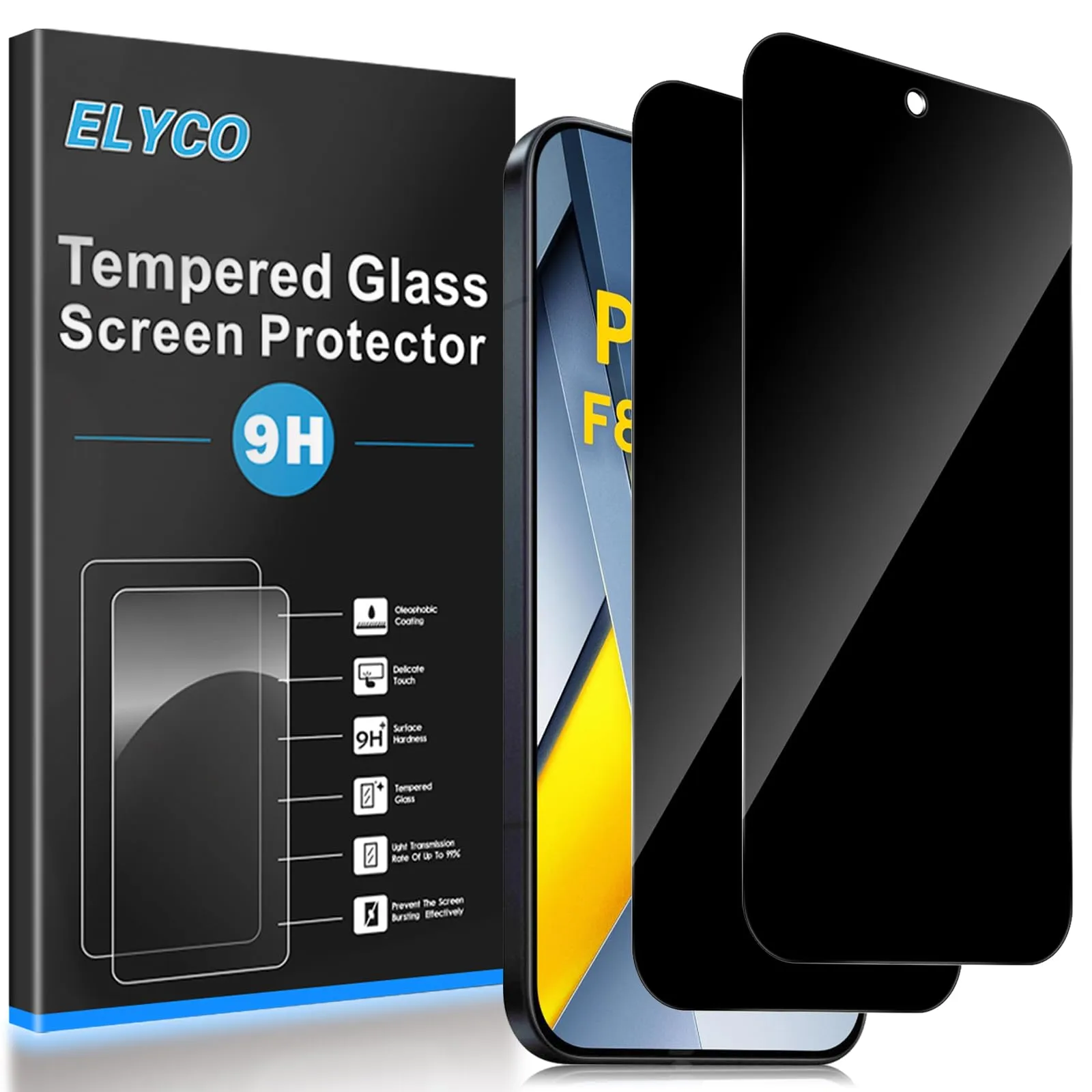 ELYCO Vetro Temperato Privacy per Xiaomi POCO F8 Ultra, 2 Pezzi - immagine 1