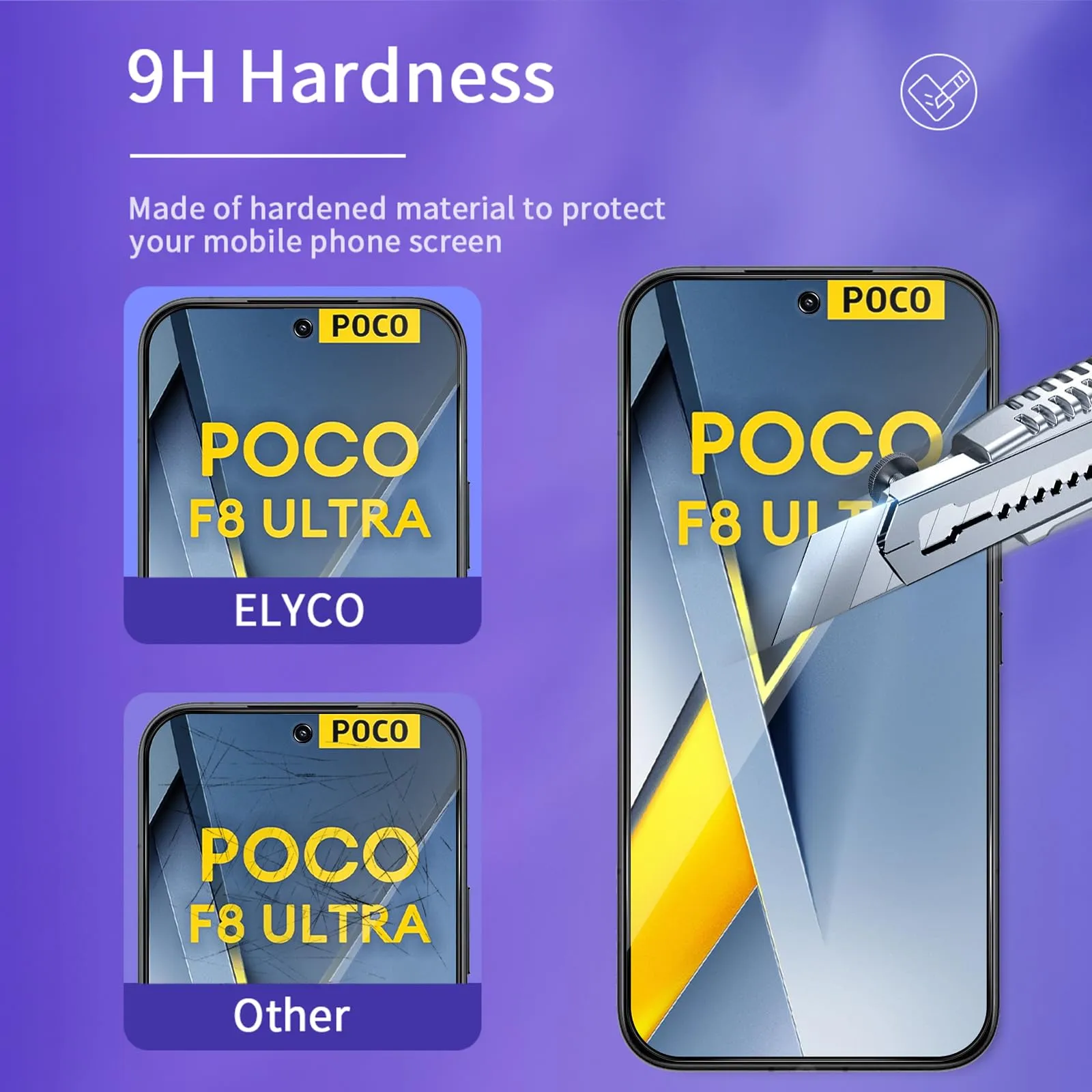ELYCO Vetro Temperato Privacy per Xiaomi POCO F8 Ultra, 2 Pezzi - immagine 5