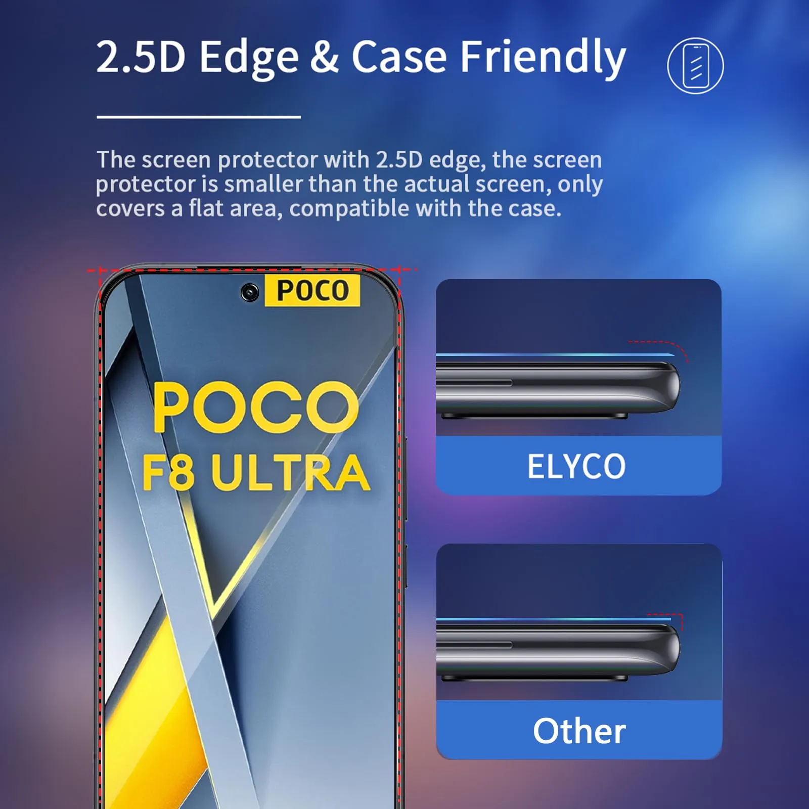 ELYCO Vetro Temperato Privacy per Xiaomi POCO F8 Ultra, 2 Pezzi - immagine 7