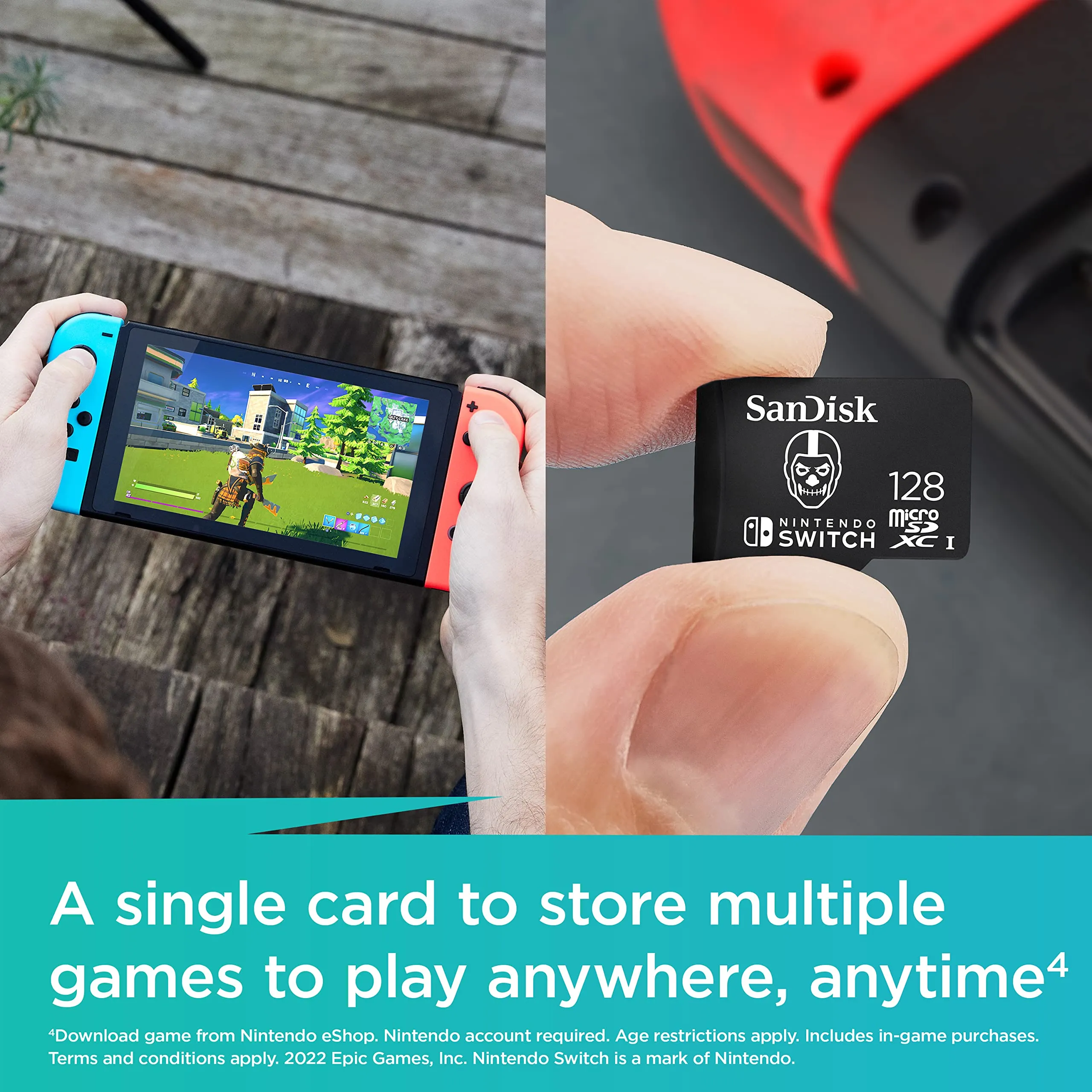 SanDisk 128GB Fortnite microSDXC for Nintendo Switch, UHS-I Class 10 U3, up to 100 MB/s - immagine 7