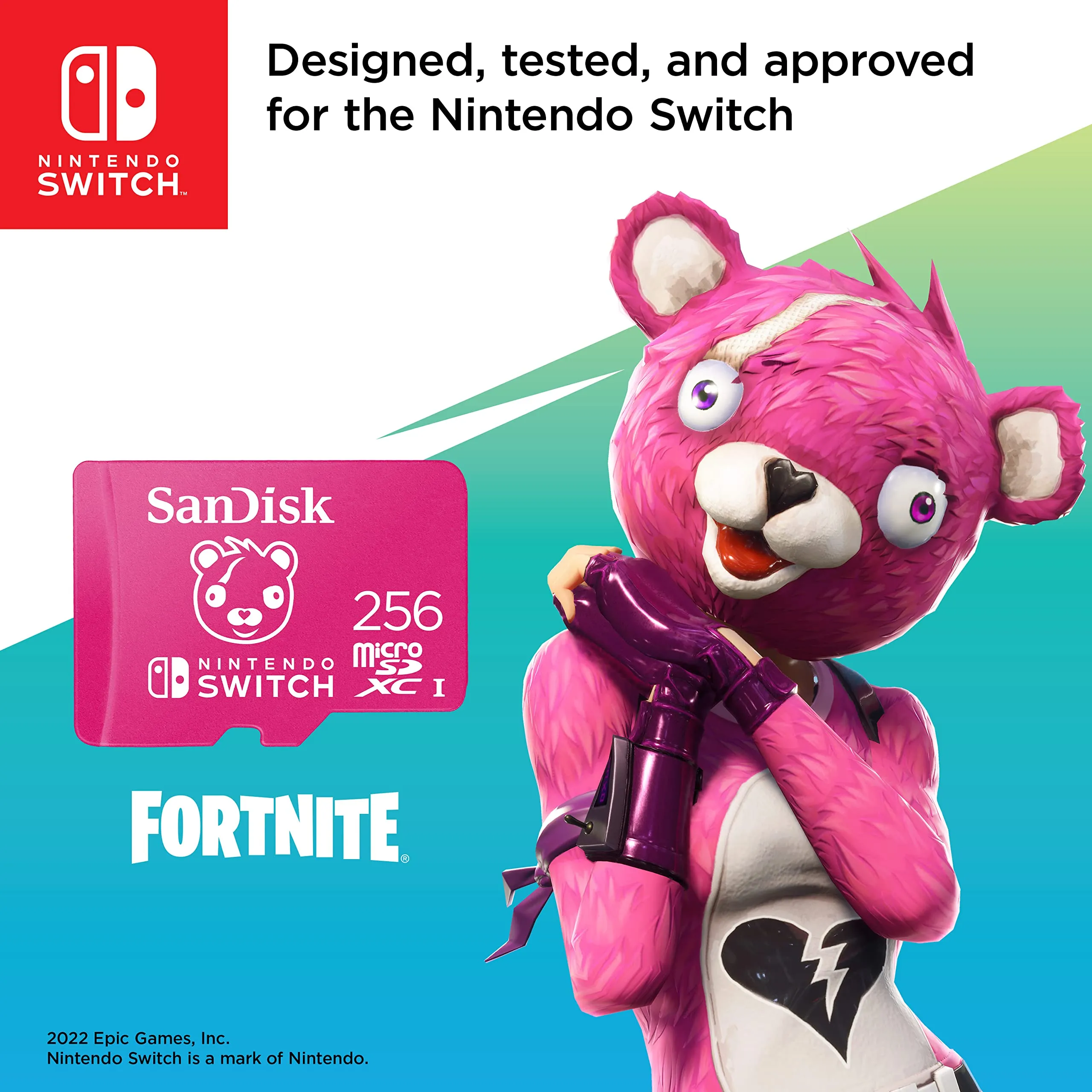 SanDisk 256GB Fortnite microSDXC Memory Card for Nintendo Switch, UHS-I Class 10 U3, up to 100 MB/s - immagine 3