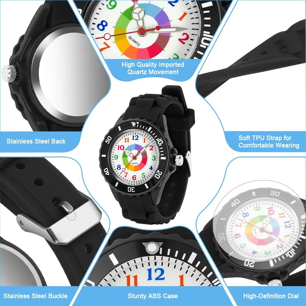OSDUE Orologio Educativo per Bambini, Resistente all'Acqua, per Ragazzi e Ragazze - immagine 3