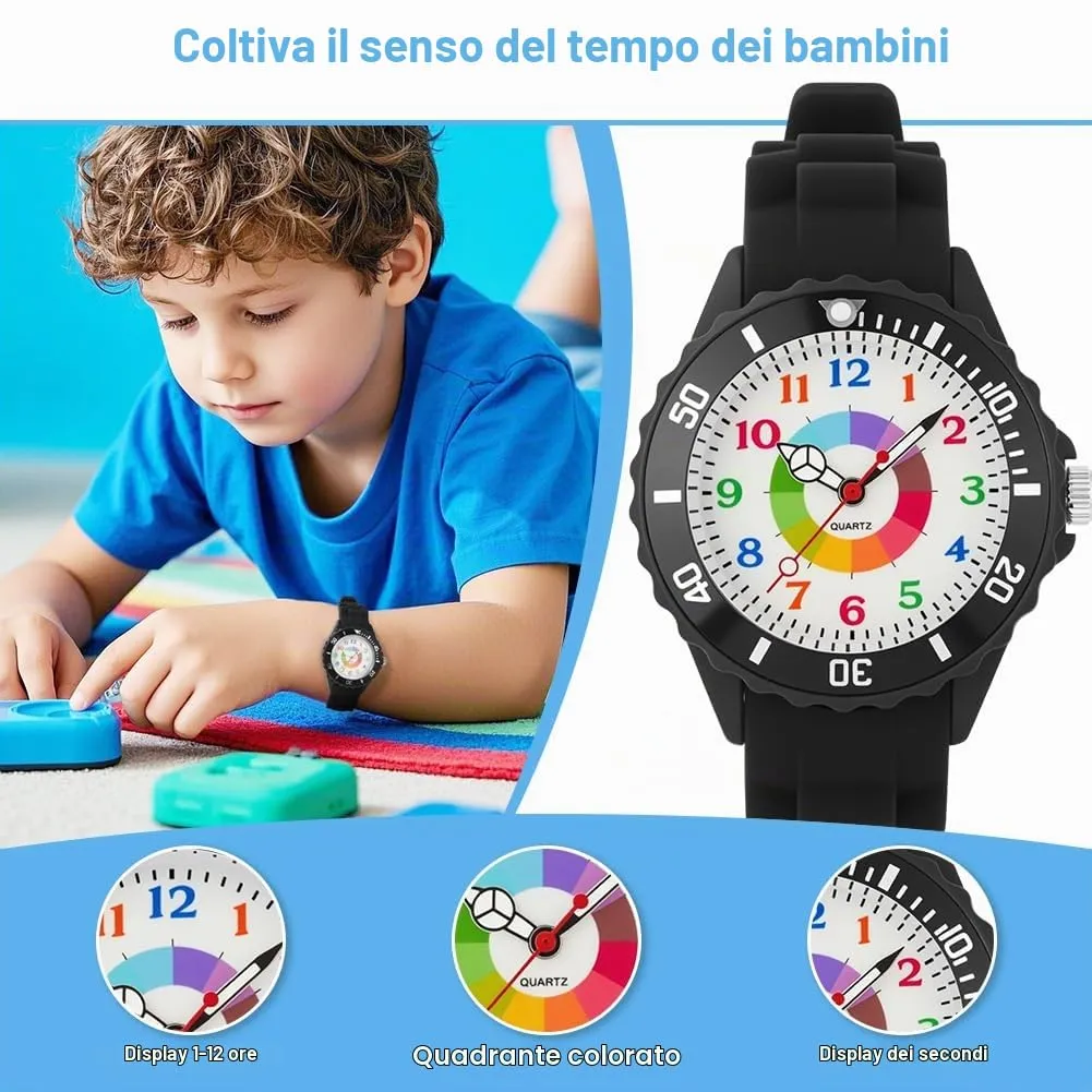 OSDUE Orologio Educativo per Bambini, Resistente all'Acqua, per Ragazzi e Ragazze - immagine 4