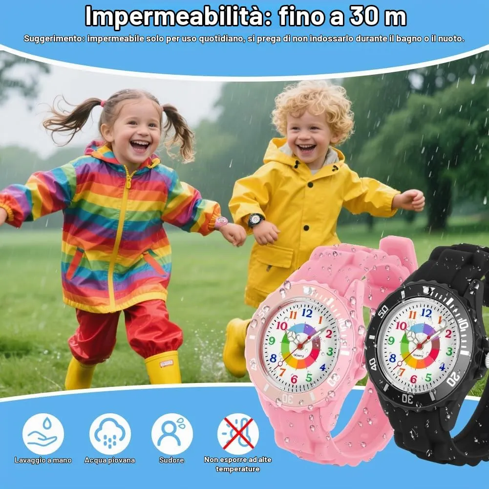OSDUE Orologio Educativo per Bambini, Resistente all'Acqua, per Ragazzi e Ragazze - immagine 5