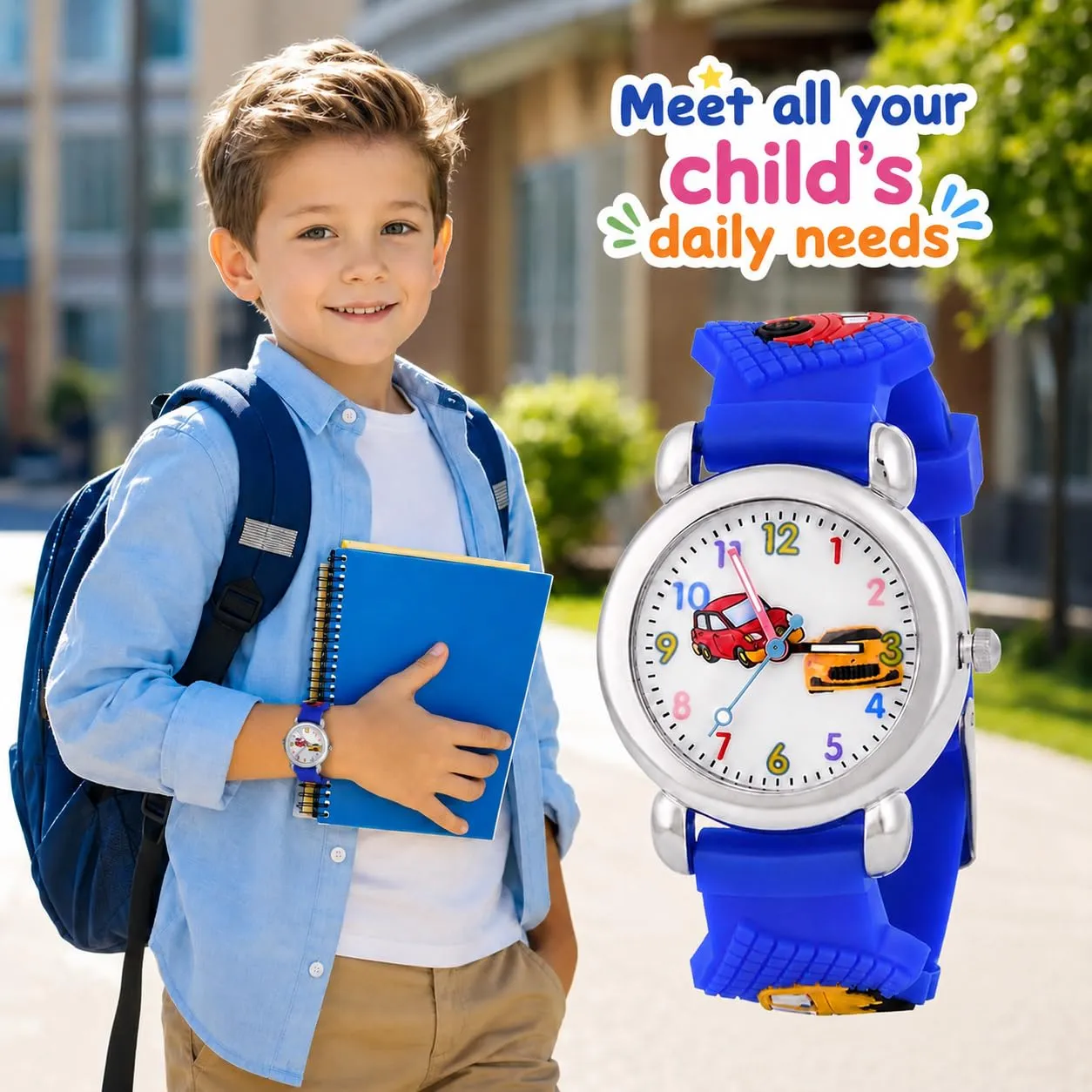 KATELUO Orologio Analogico al Quarzo 3D Cartoon per Bambini e Ragazzi 3-12 Anni, Impermeabile - immagine 5