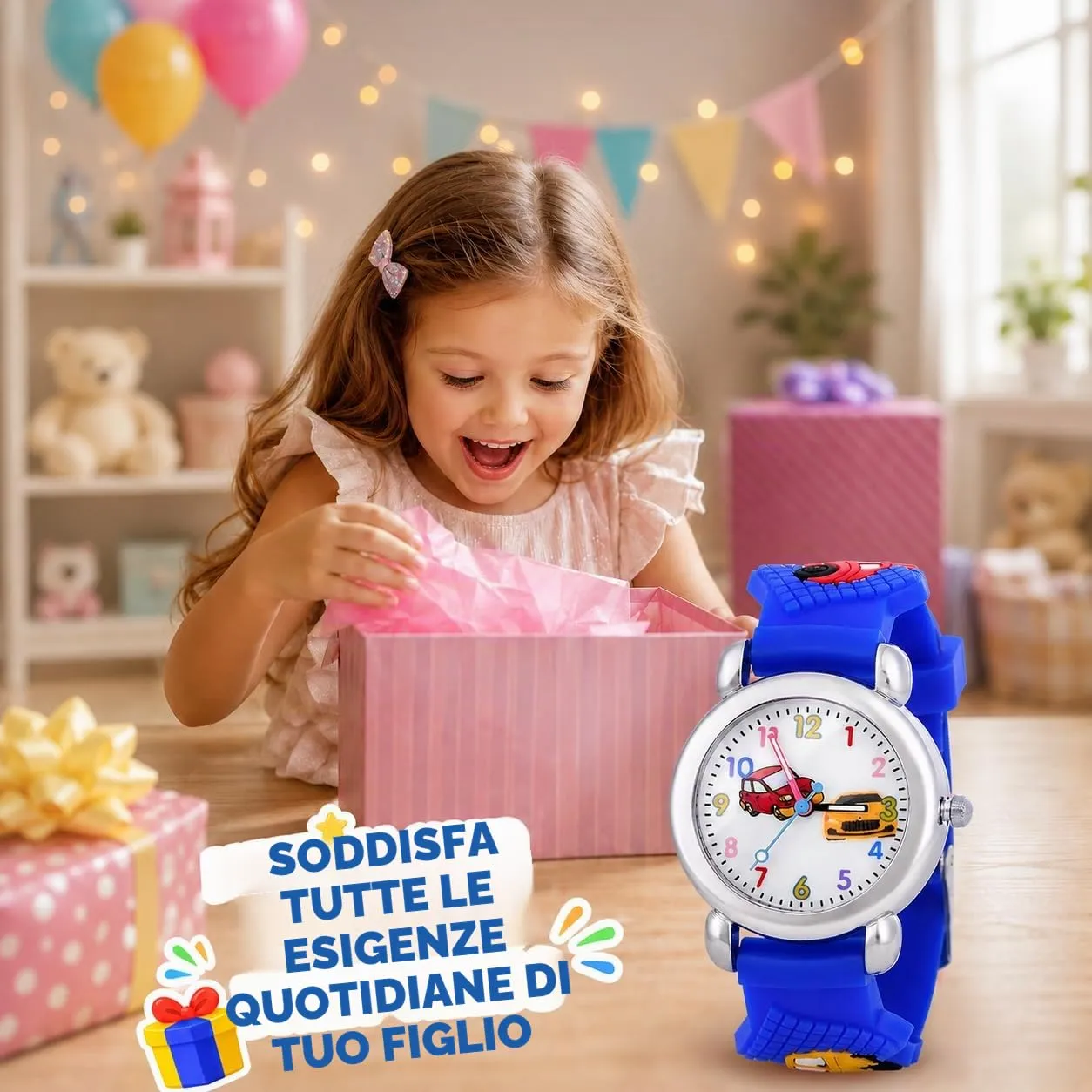 KATELUO Orologio Analogico al Quarzo 3D Cartoon per Bambini e Ragazzi 3-12 Anni, Impermeabile - immagine 6