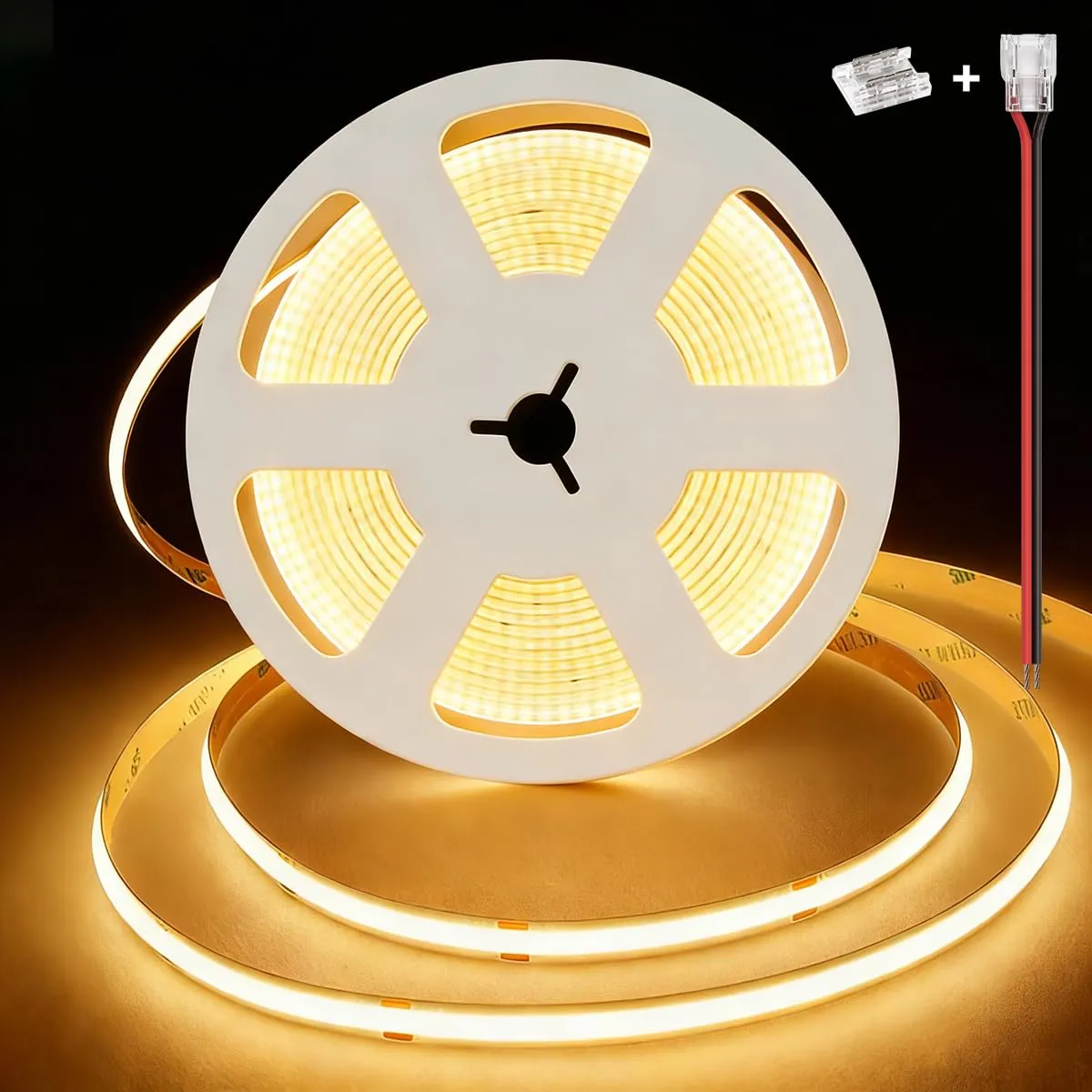 illuburg Striscia LED COB 24V Bianco Caldo 3000K 2,5m 480LED/m CRI90+ Dimmerabile Autoadesiva - immagine 1