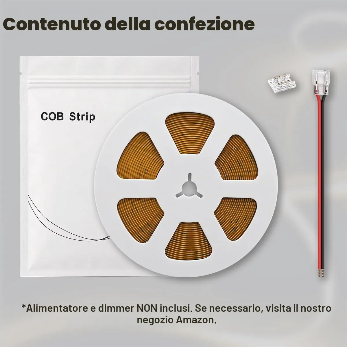 illuburg Striscia LED COB 24V Bianco Caldo 3000K 2,5m 480LED/m CRI90+ Dimmerabile Autoadesiva - immagine 8