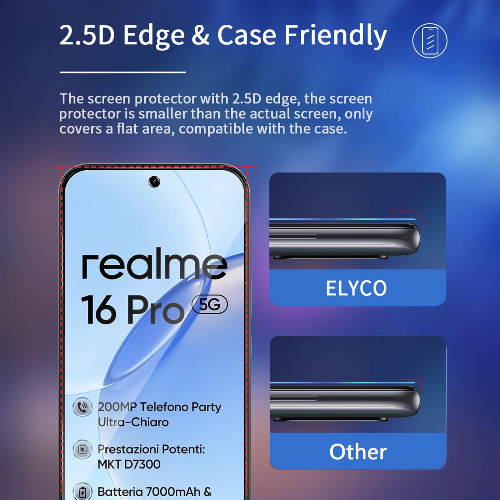 ELYCO Vetro Temperato Privacy per Realme 16 Pro 5G, 2 Pezzi - immagine 7