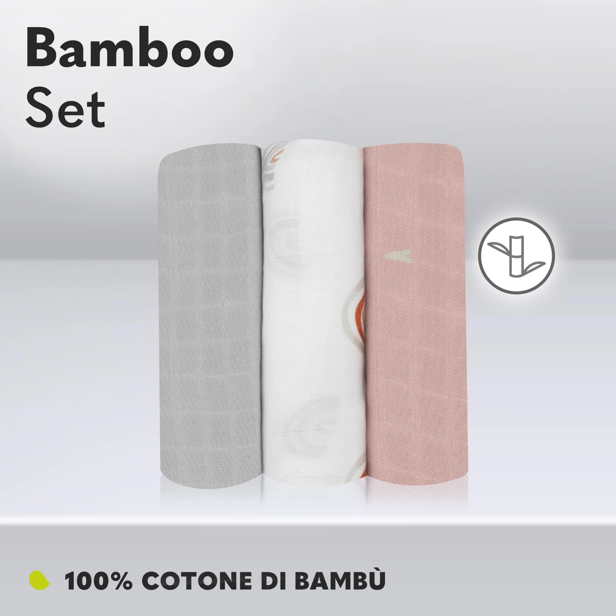Lionelo Bamboo Set 3 Pezzi Mussole per Neonato, 70x70 cm, 100% Cotone Bambù - immagine 3