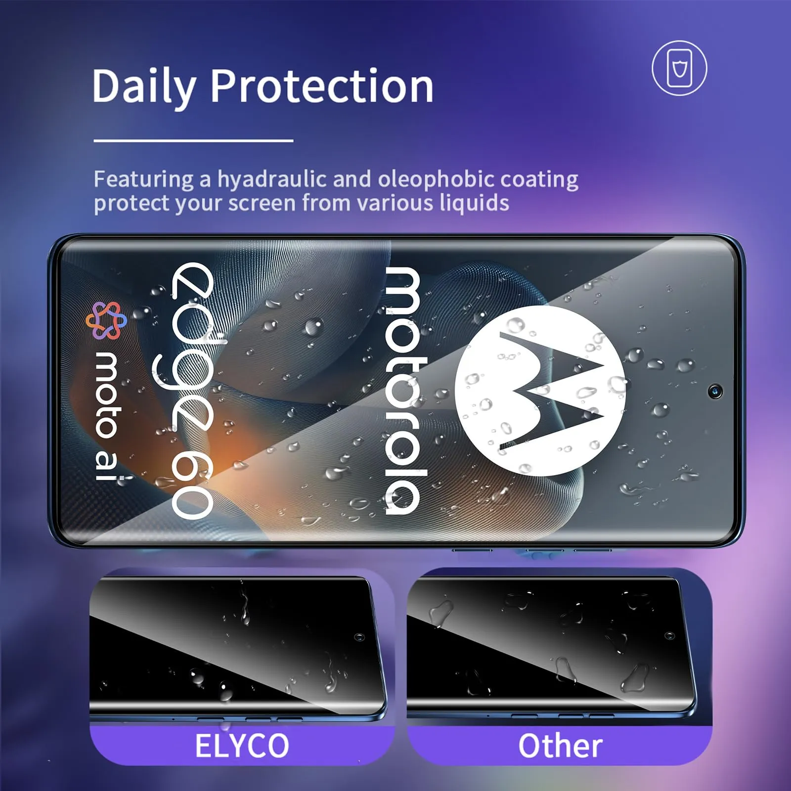 ELYCO Vetro Temperato per Motorola Moto Edge 60/60 Fusion, 2+2 Pezzi - immagine 4